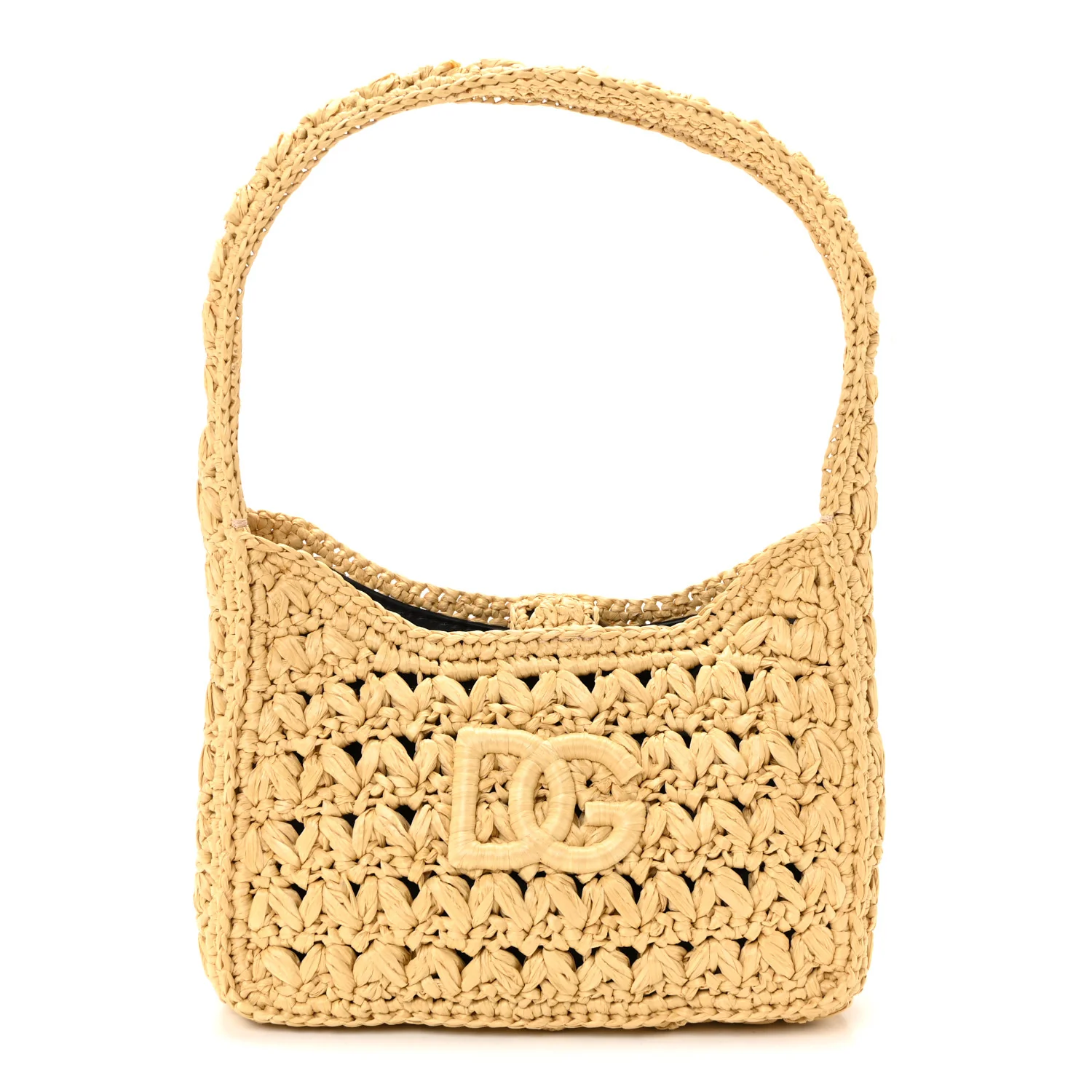 Raffia Crochet 3.5 Shoulder Bag Beige