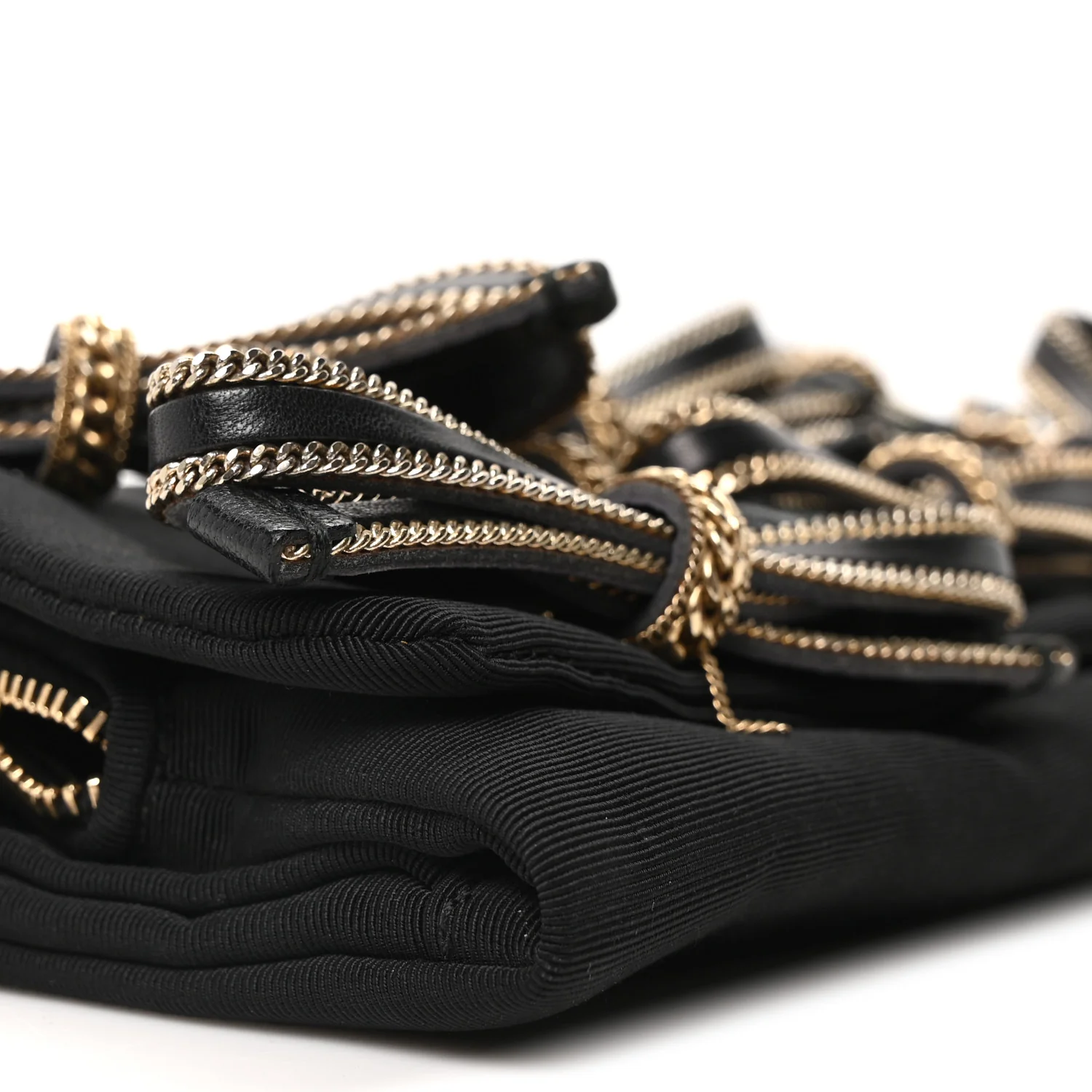Satin Bow Sasha Chain Clutch Black - Image 15