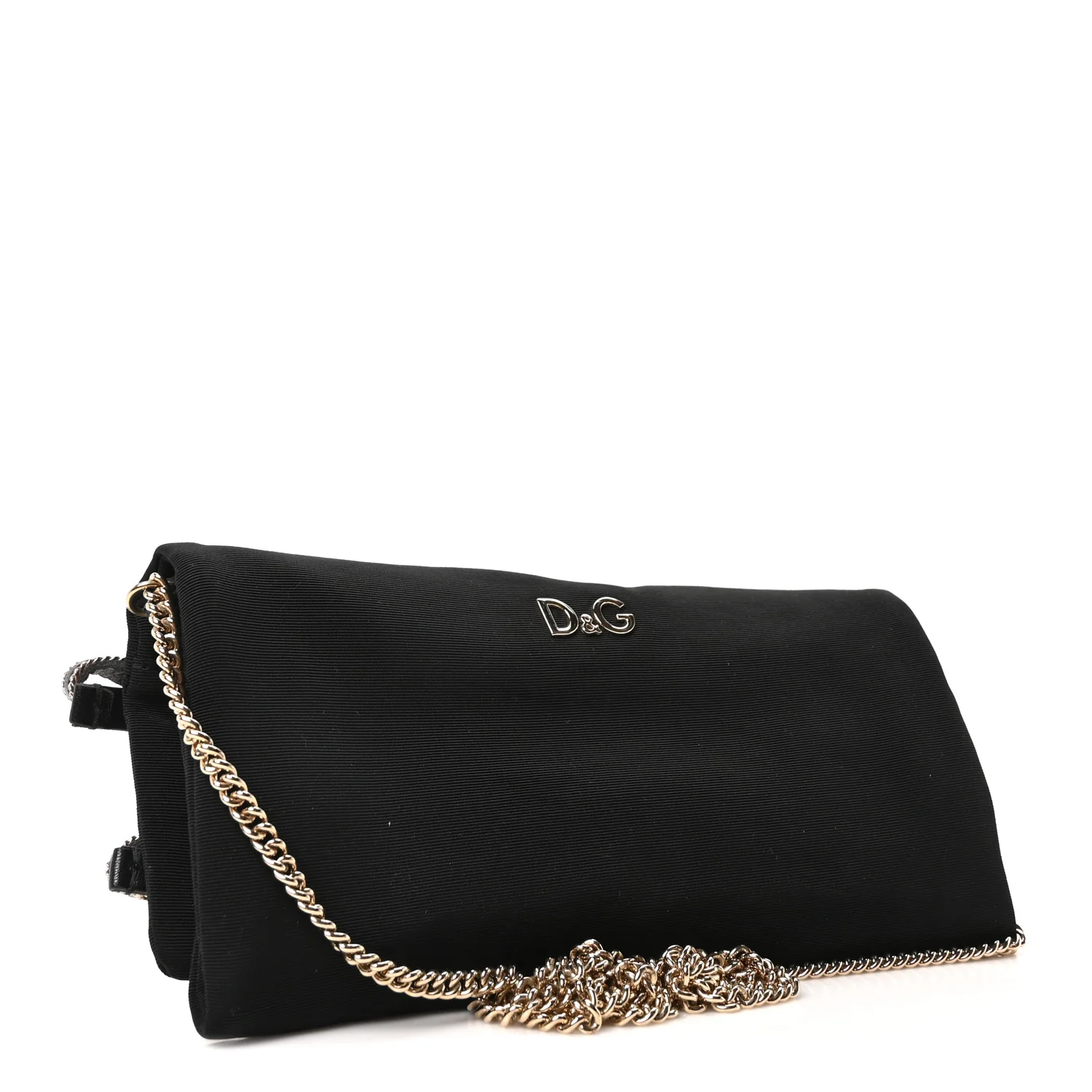 Satin Bow Sasha Chain Clutch Black - Image 4