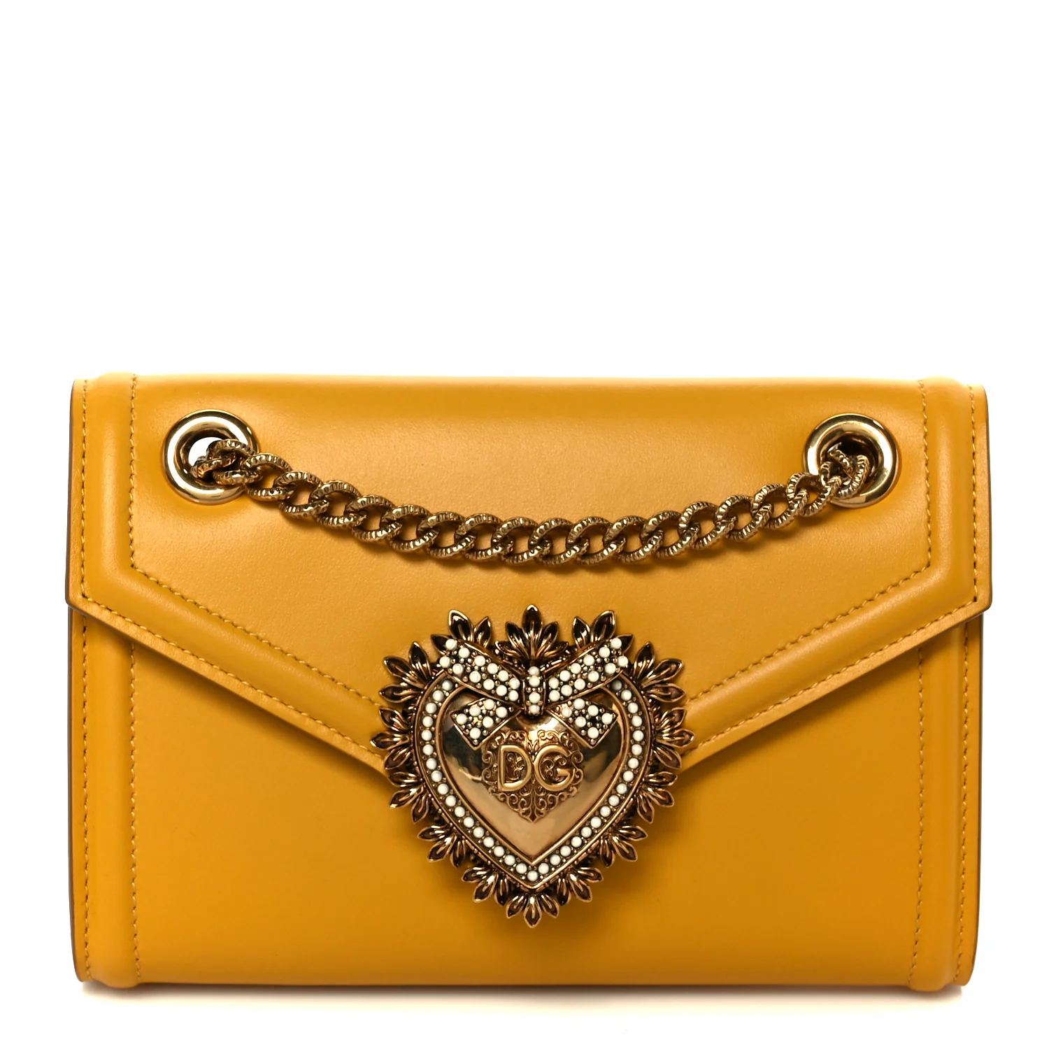 Smooth Calfskin Devotion Envelope Phone Bag Senape
