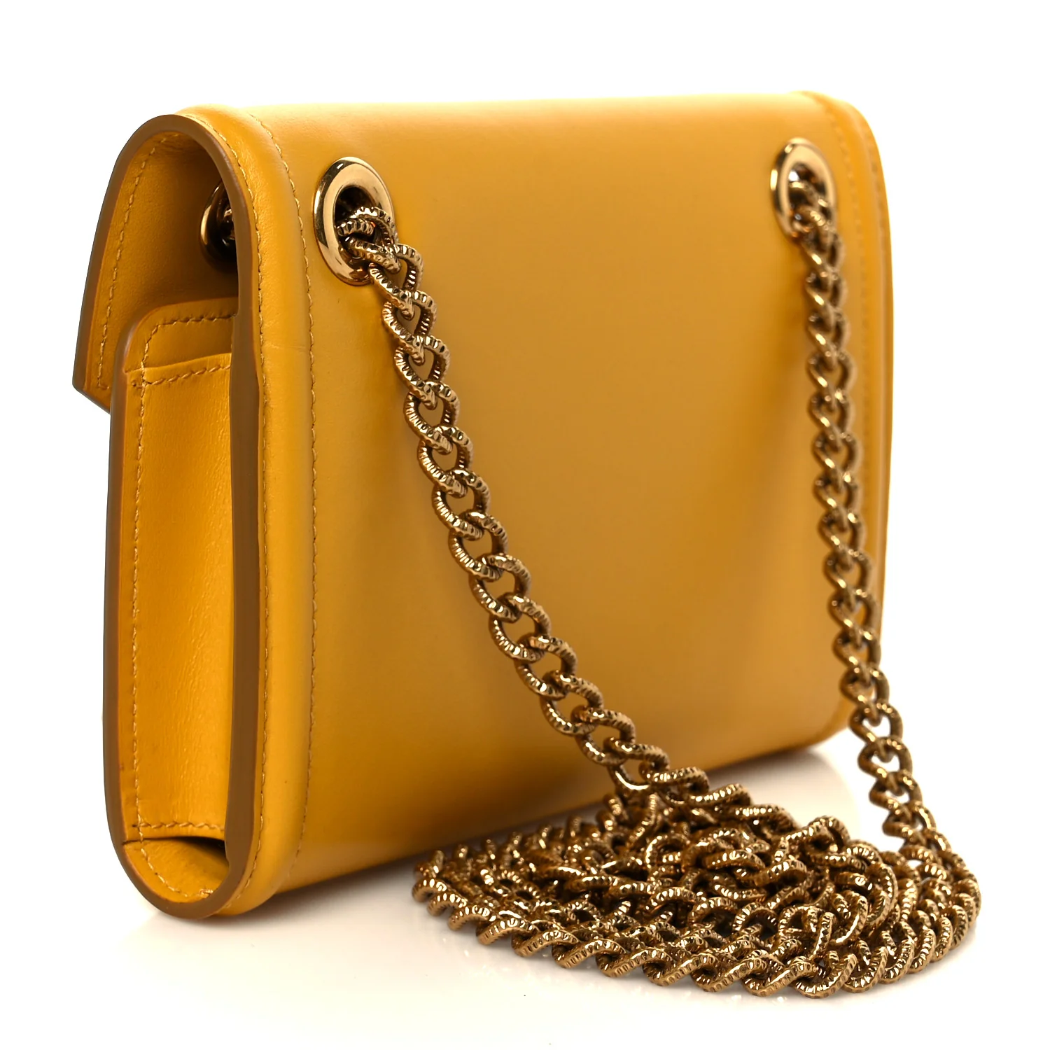 Smooth Calfskin Devotion Envelope Phone Bag Senape - Image 3