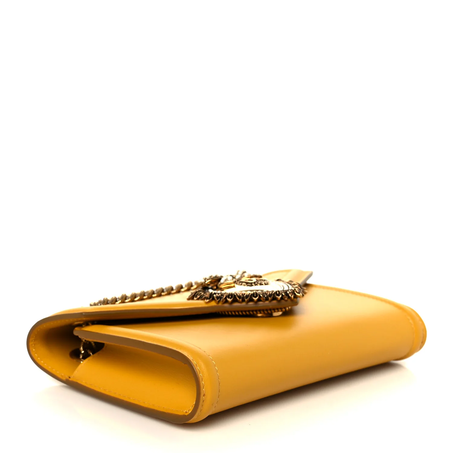 Smooth Calfskin Devotion Envelope Phone Bag Senape - Image 4