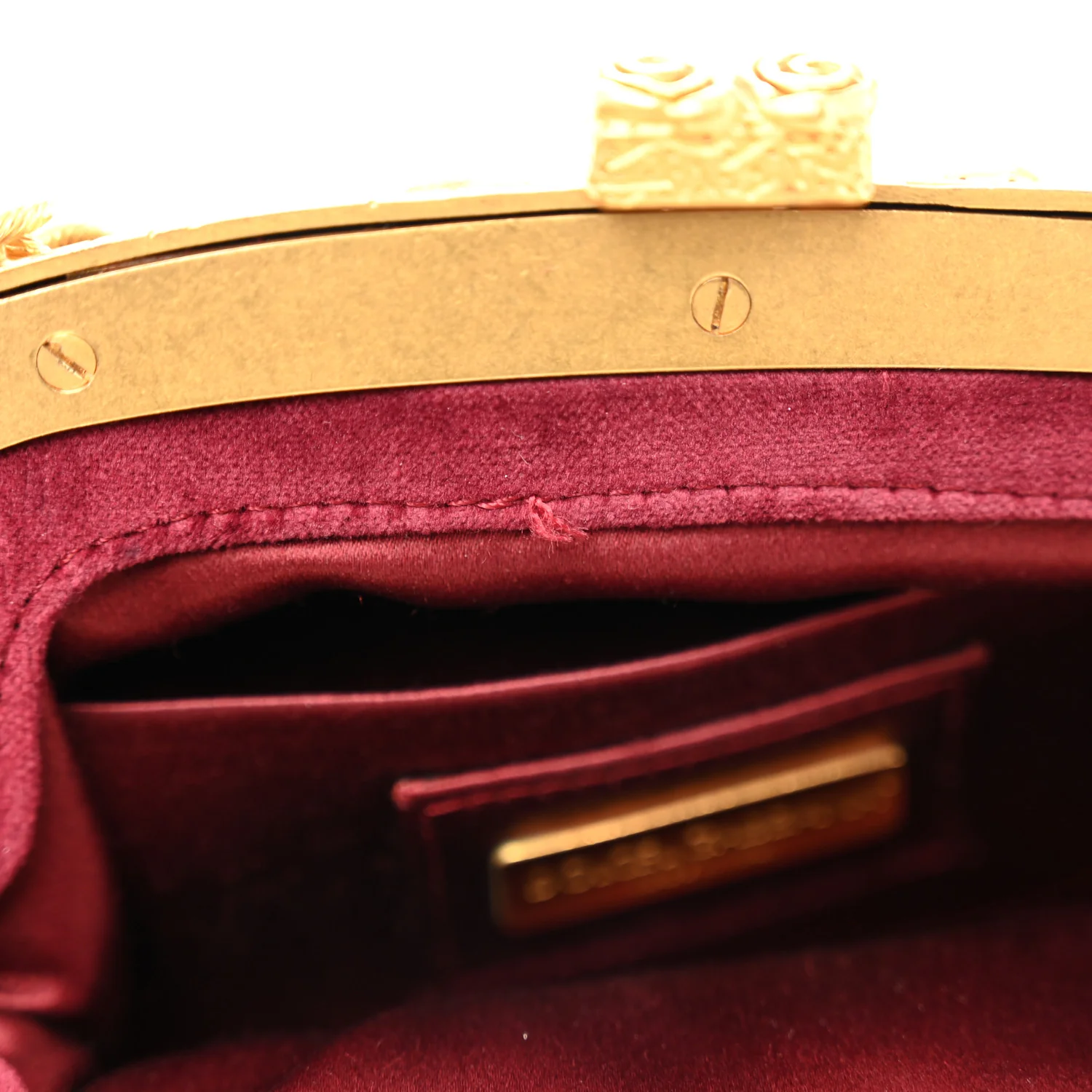 Velvet Chain Clutch Burgundy - Image 10
