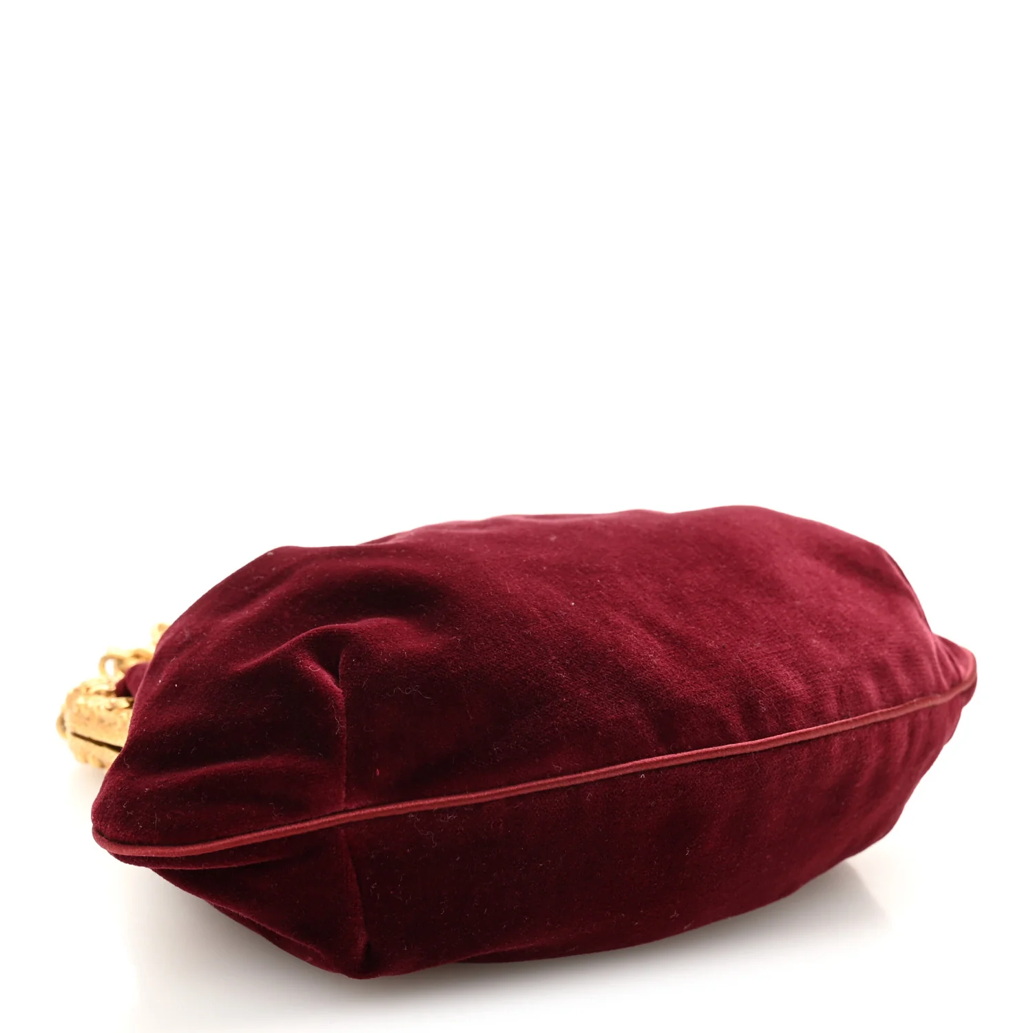 Velvet Chain Clutch Burgundy - Image 4