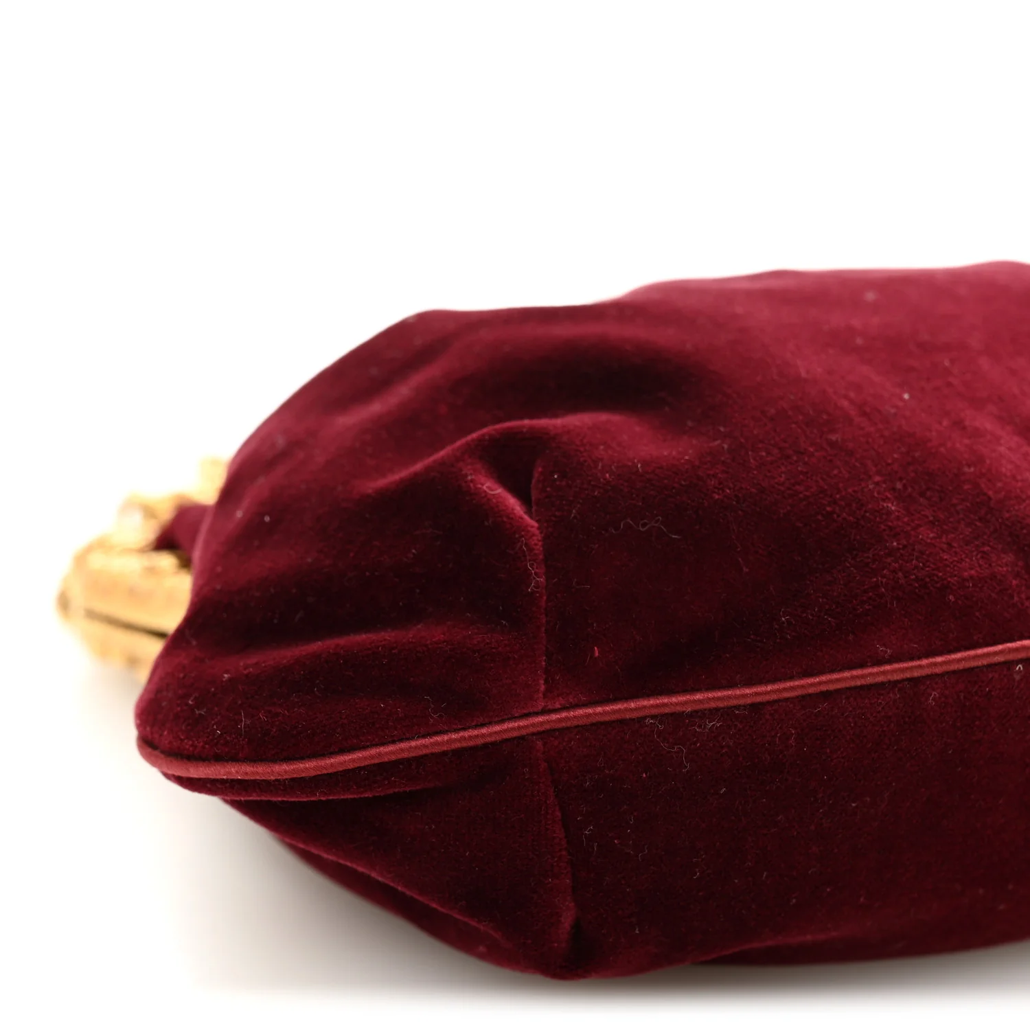 Velvet Chain Clutch Burgundy - Image 8