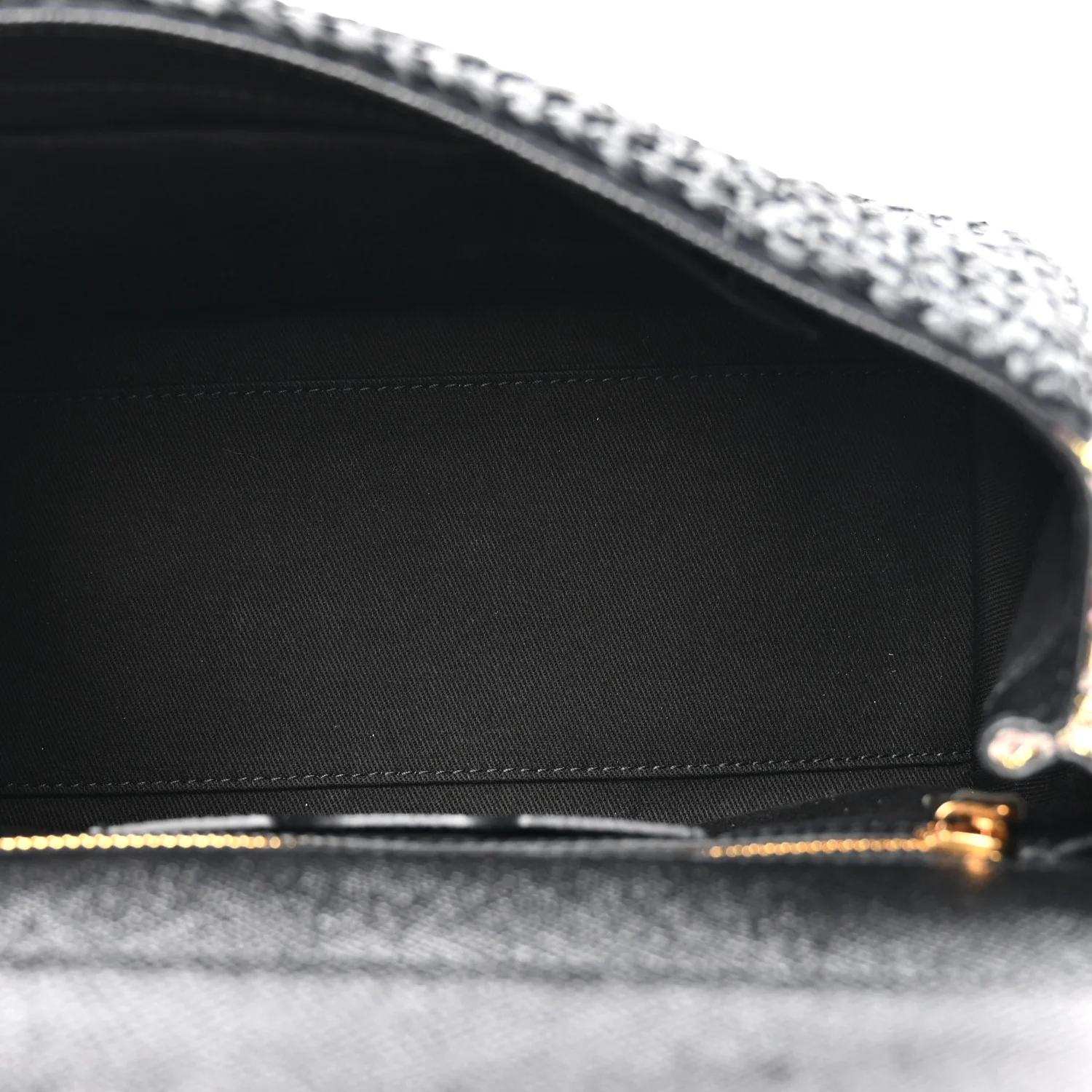 Woven Raffia Dauphine Sequin Embroidered Medium L'Amore Belleza Chain Miss Sicily Satchel Black Multicolor - Image 5
