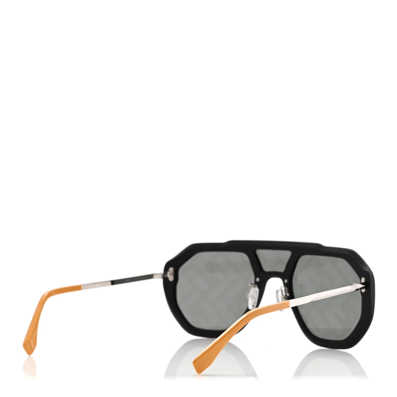 Acetate FF Aviator Sunglasses FE40006U Black Yellow - Image 4