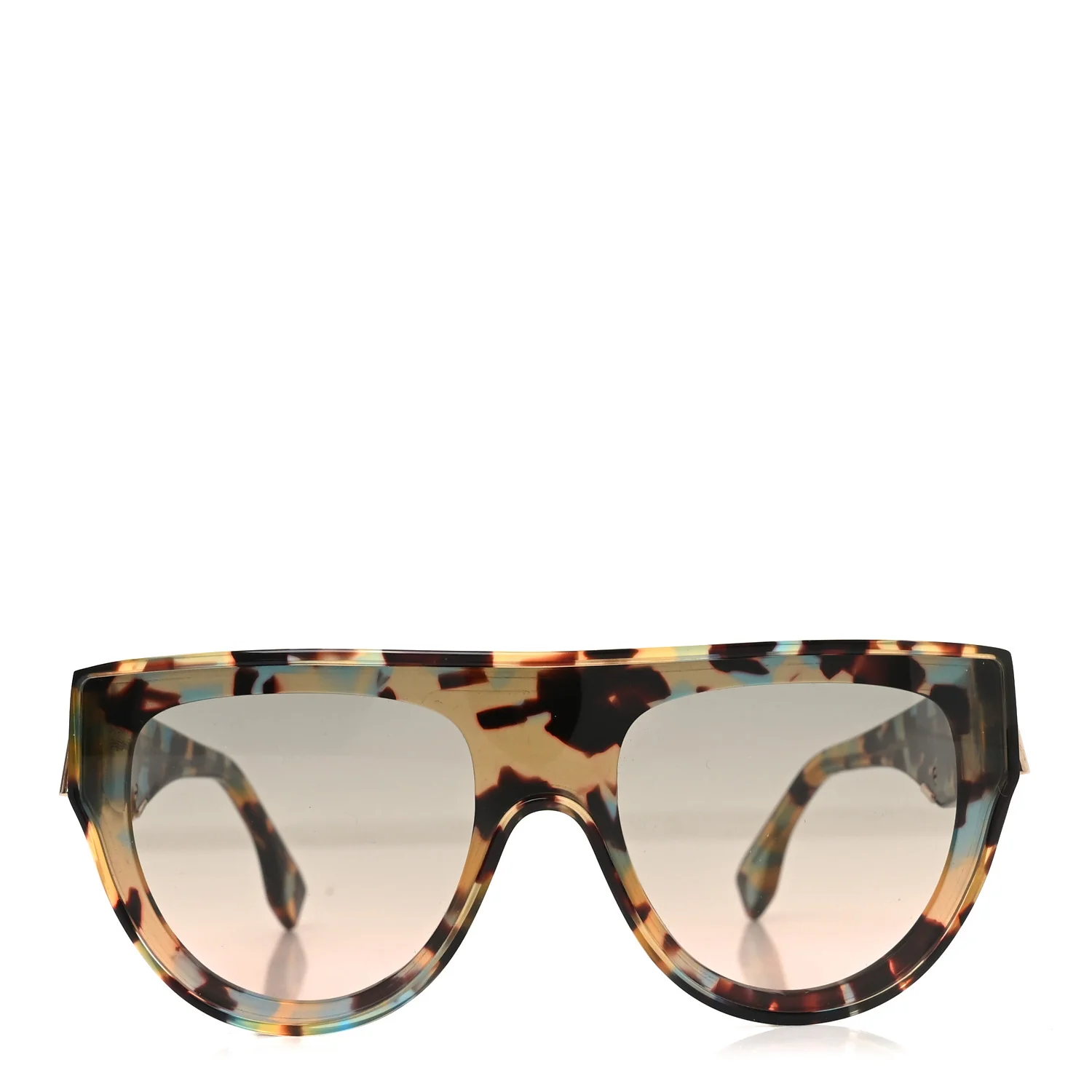 Acetate Shield Sunglasses FE40150I Blue Tortoise - Image 2