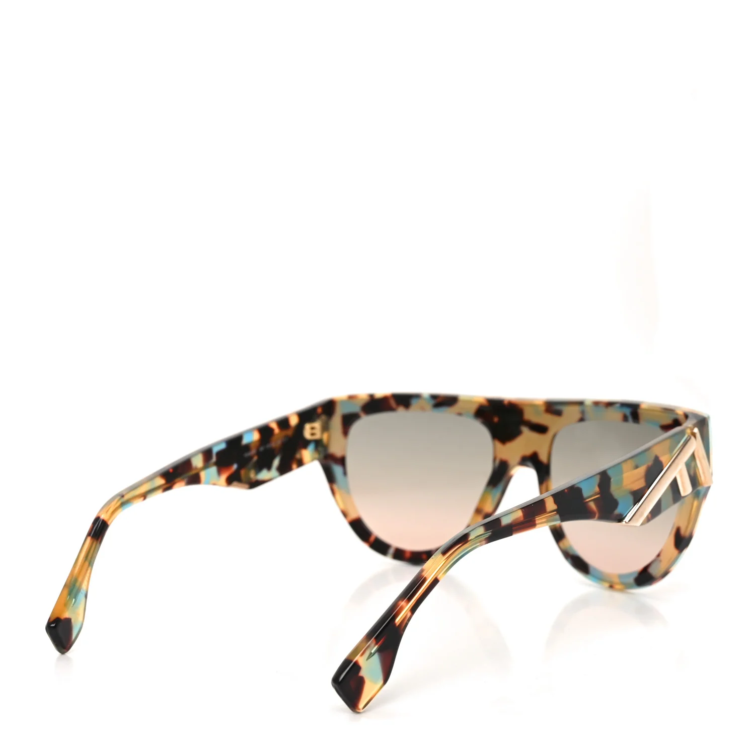 Acetate Shield Sunglasses FE40150I Blue Tortoise - Image 4