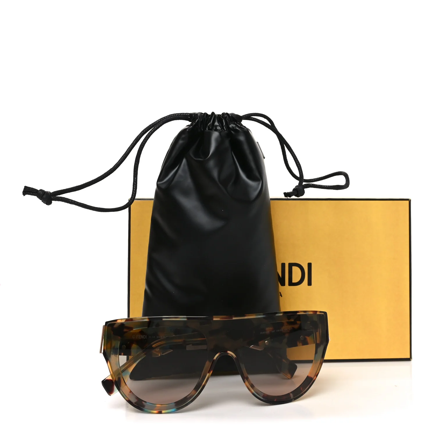 Acetate Shield Sunglasses FE40150I Blue Tortoise - Image 7