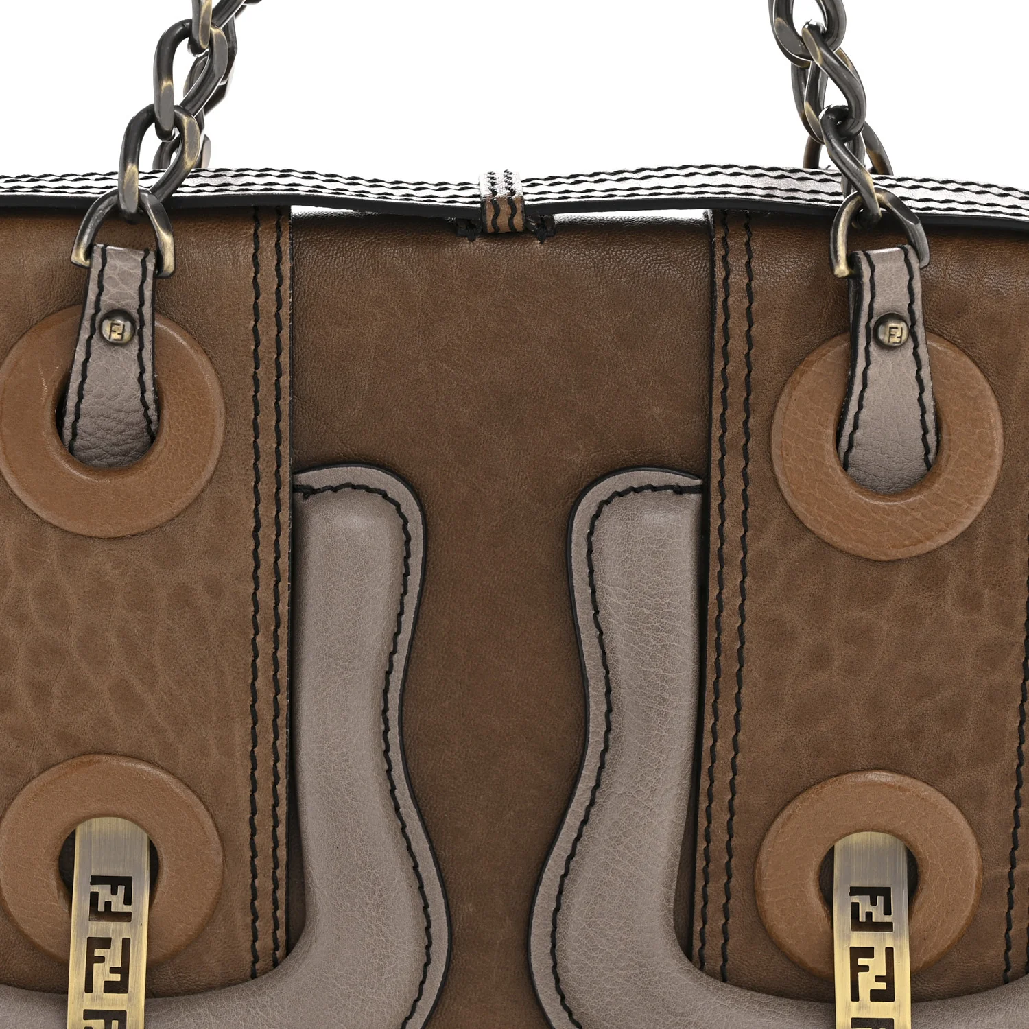 Calfskin B Bag Brown Grey - Image 8