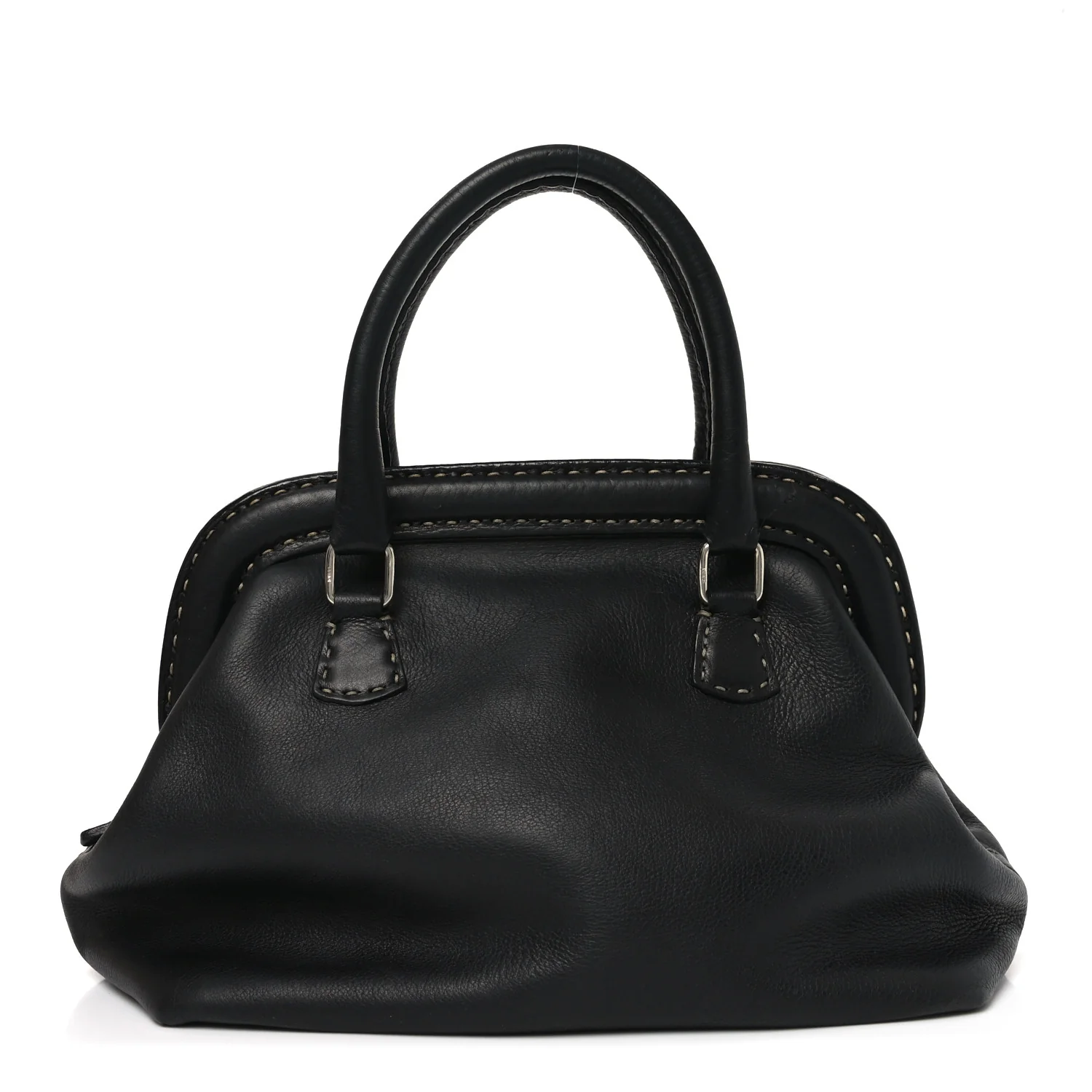 Calfskin Romano Selleria Adele 1328 Bag Black
