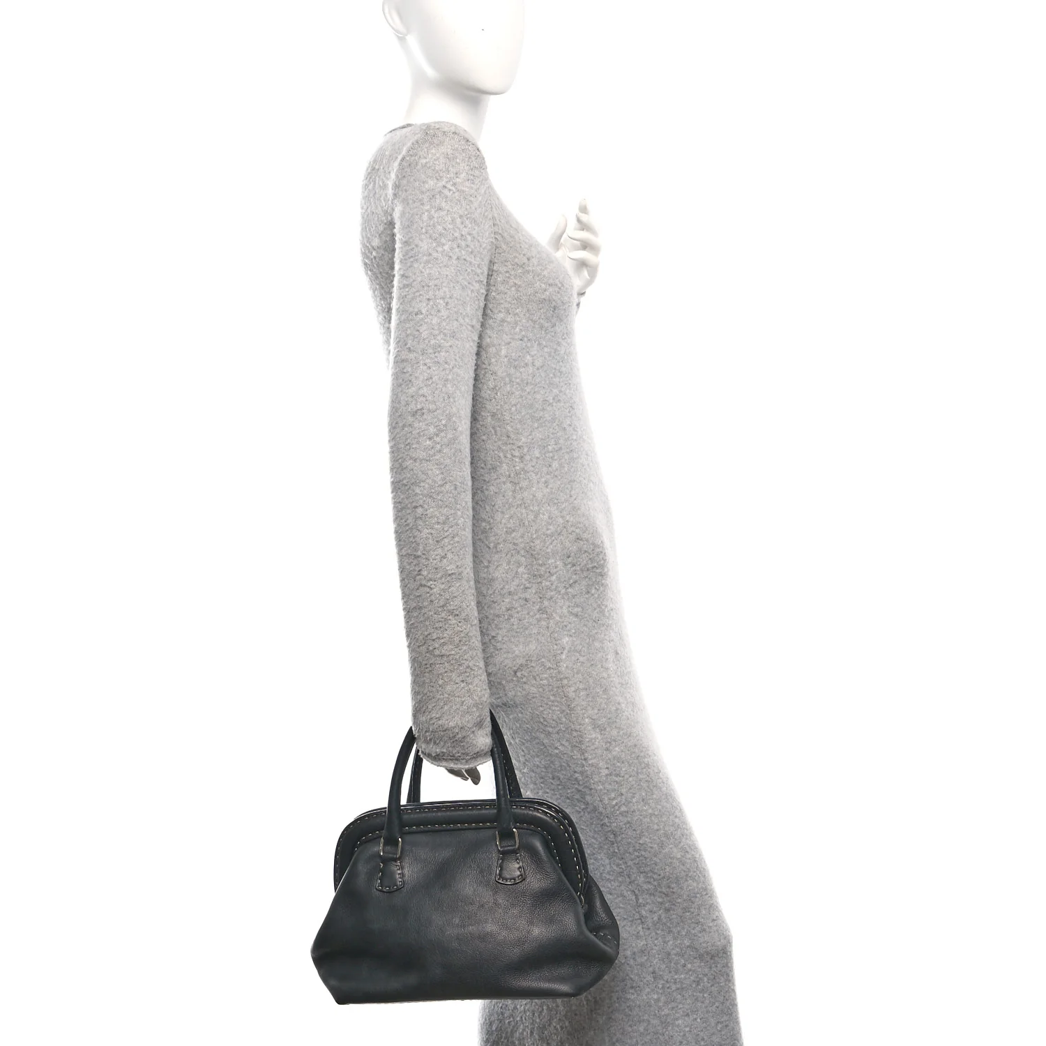 Calfskin Romano Selleria Adele 1328 Bag Black - Image 2