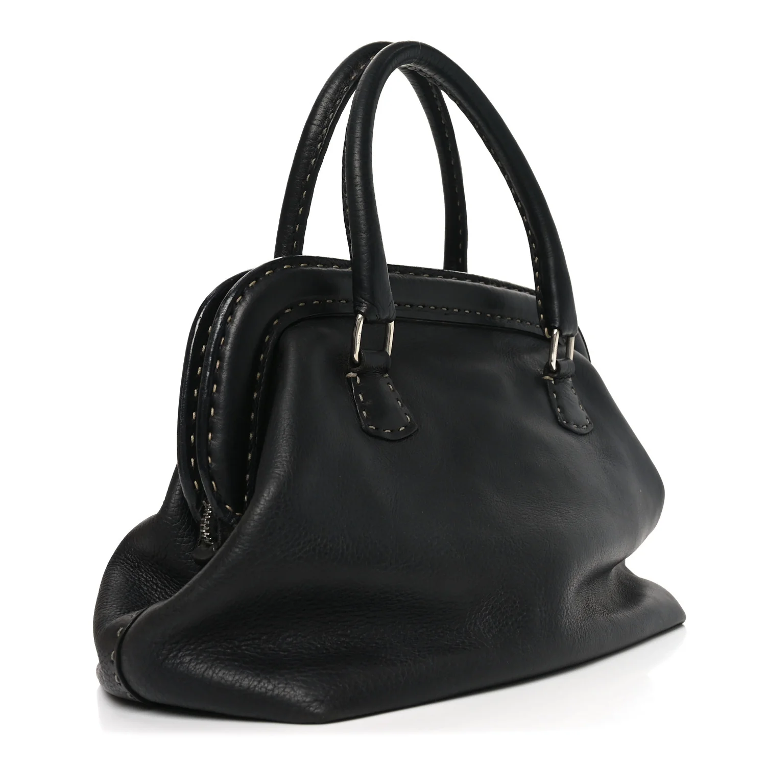 Calfskin Romano Selleria Adele 1328 Bag Black - Image 3