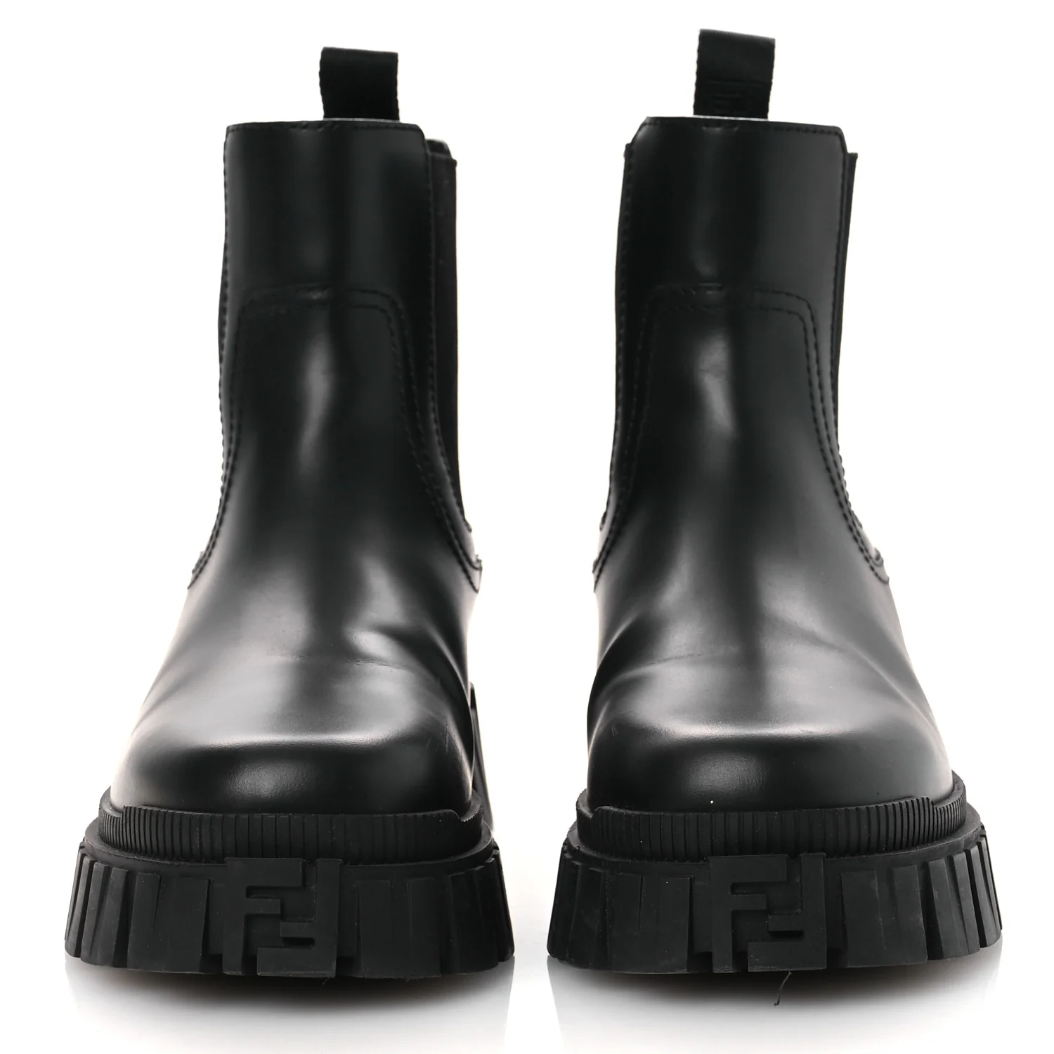 Calfskin Rubber Fendi Force Chelsea Boots 36 Black - Image 3