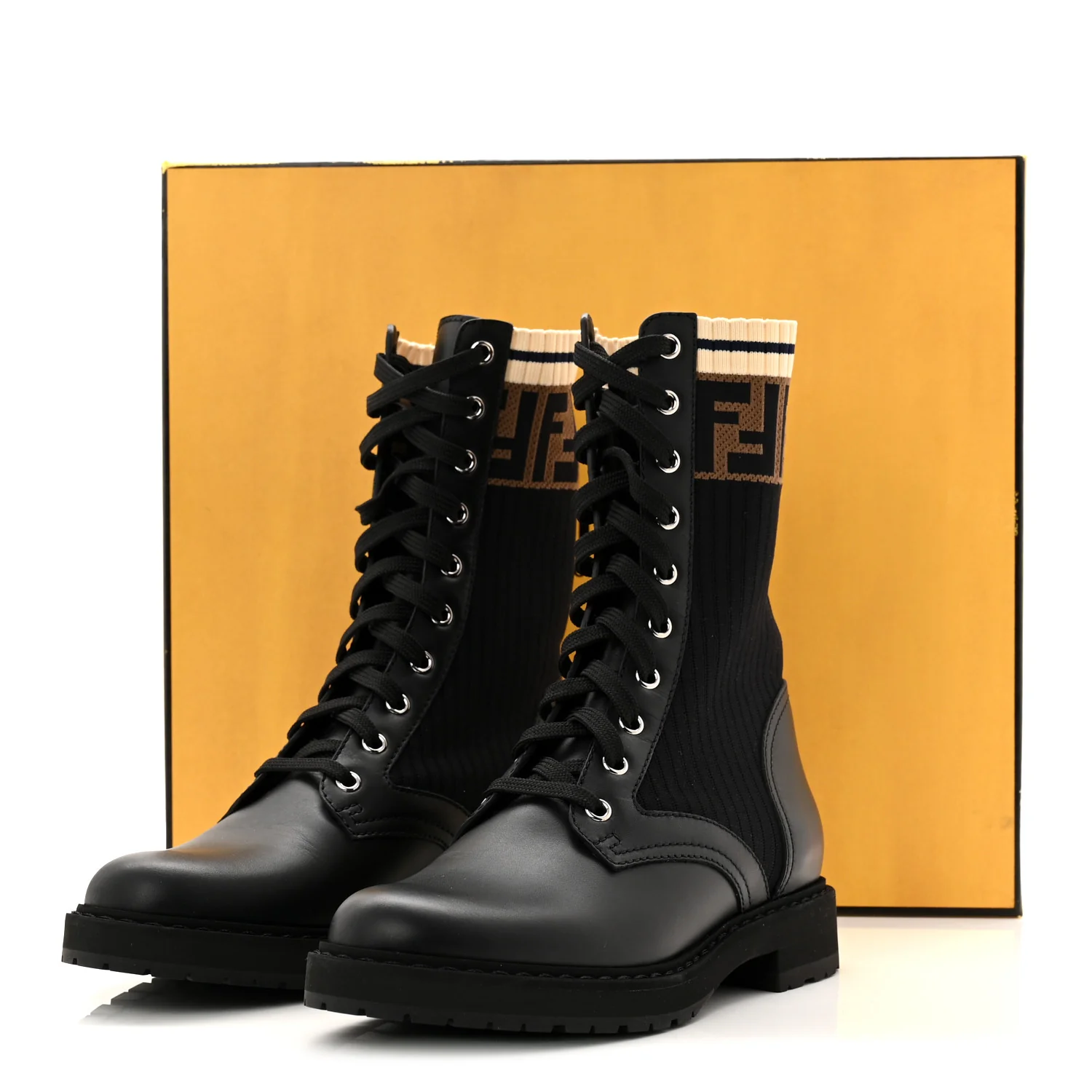 Calfskin Stretch Fabric Rockoko Biker Boots 37 Tobacco Black Marino - Image 9