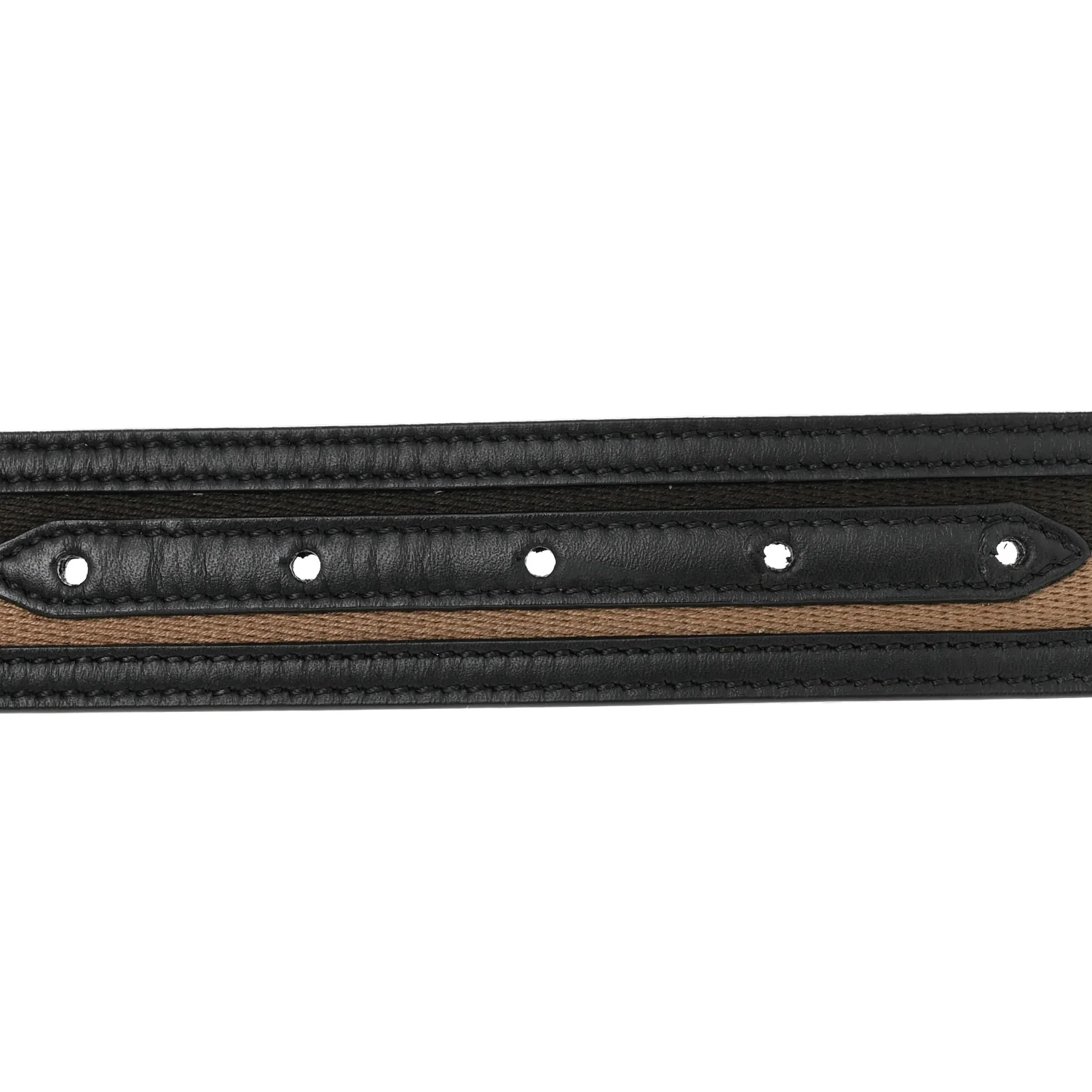 Canvas Calfskin Baguette Belt 85 34 Black Brown - Image 3