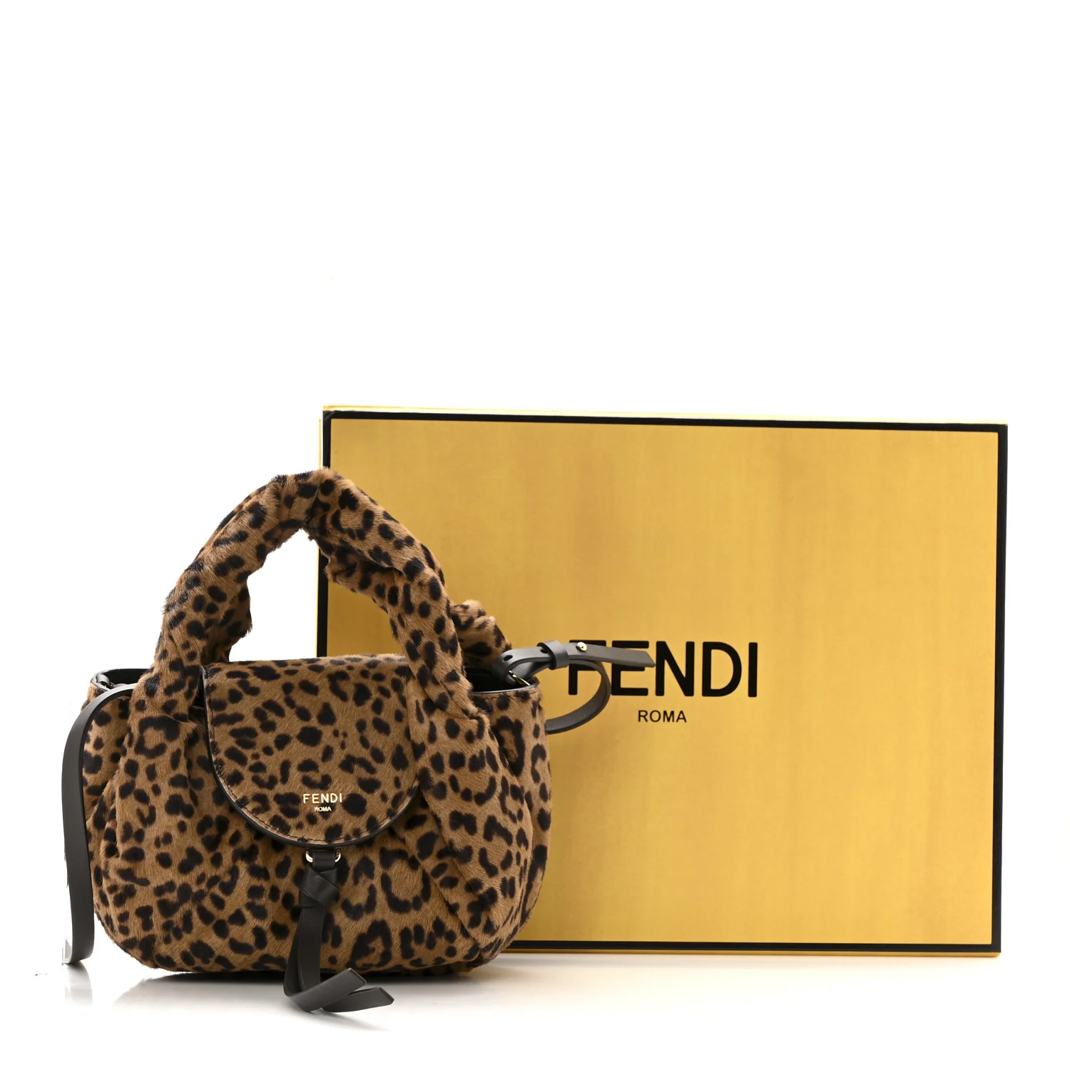 Cavallino Vitello Leopard Print Mini Spy Bag Marrone - Image 13