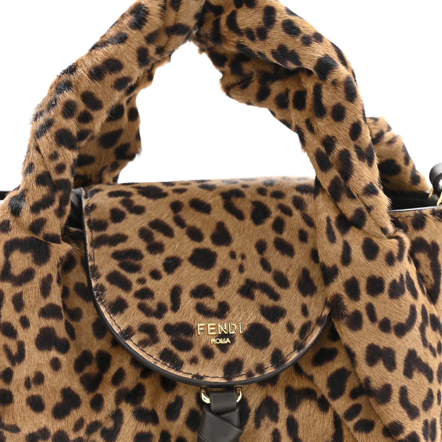 Cavallino Vitello Leopard Print Mini Spy Bag Marrone - Image 9