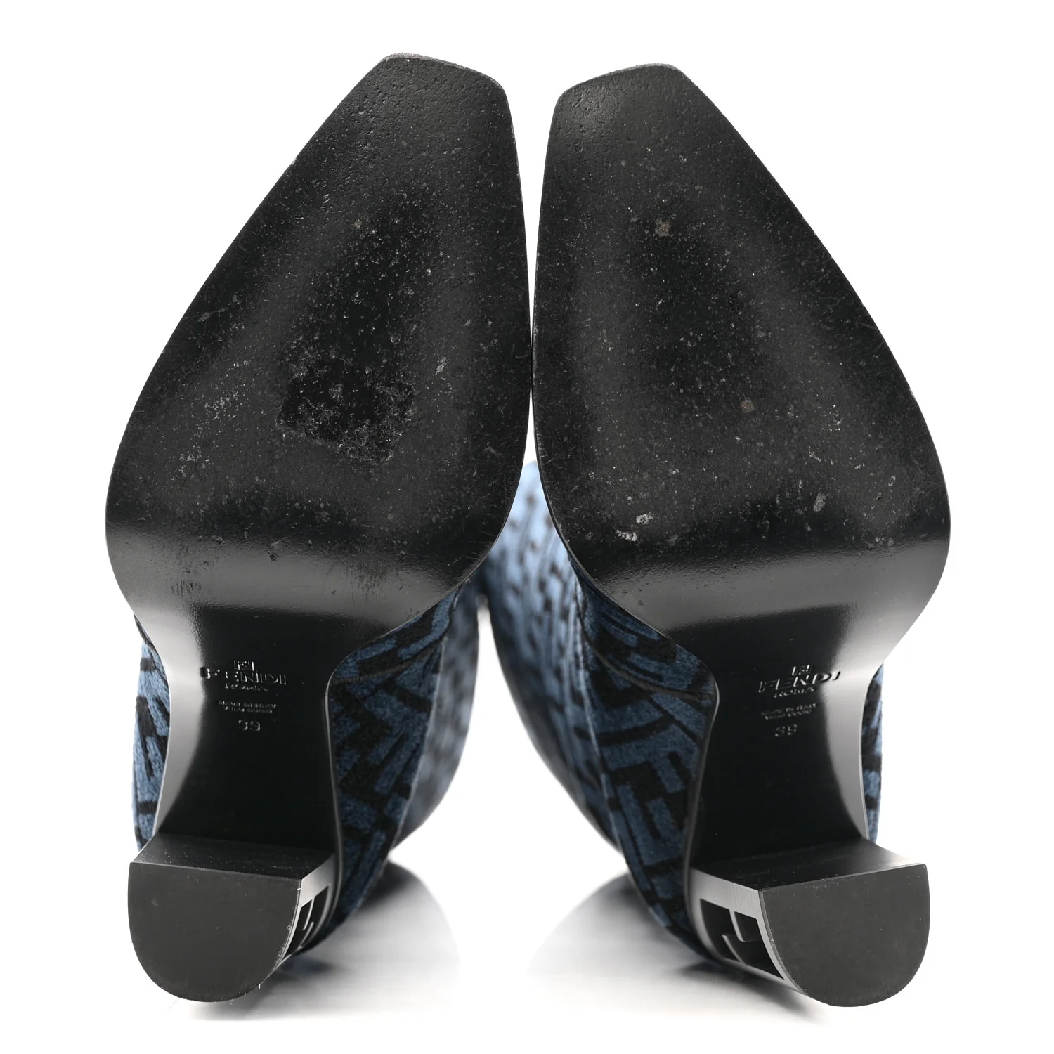 Chenille Jacquard FF 110mm Knee Boots 39 Black Blue - Image 5