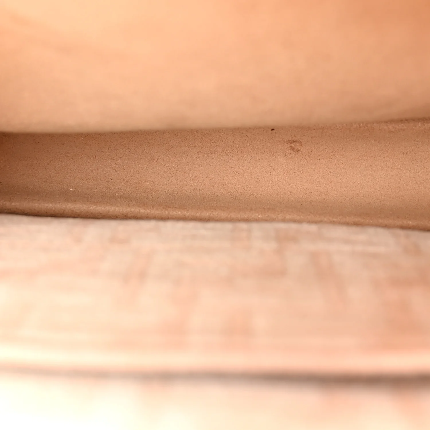 Chenille Suede Metal FF Small Peekaboo I SEE U Satchel Beige White - Image 5