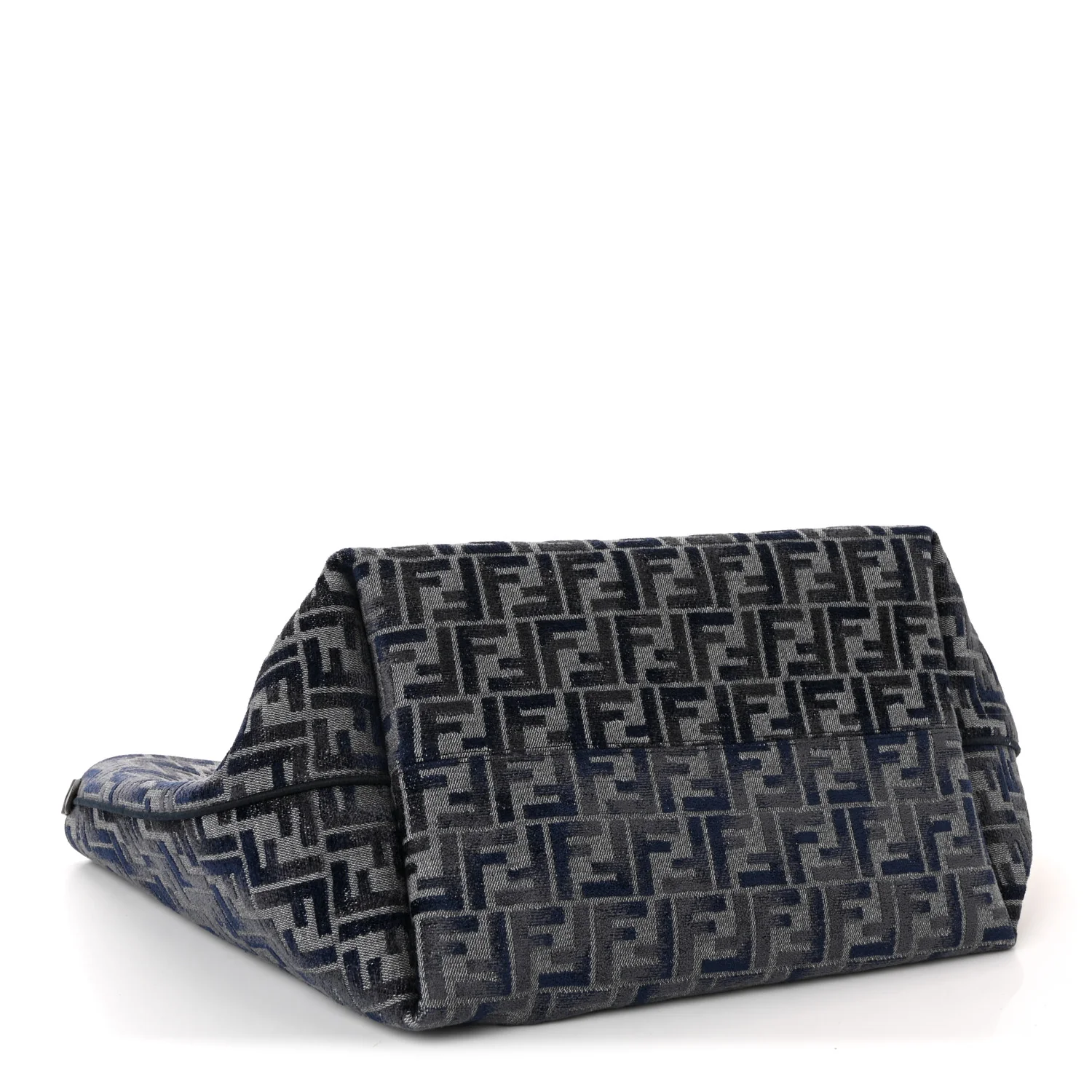 Chenille Vitello Santa Barbara FF Large Roll Reversible Shopping Tote Grigio Notte Flamingo - Image 4