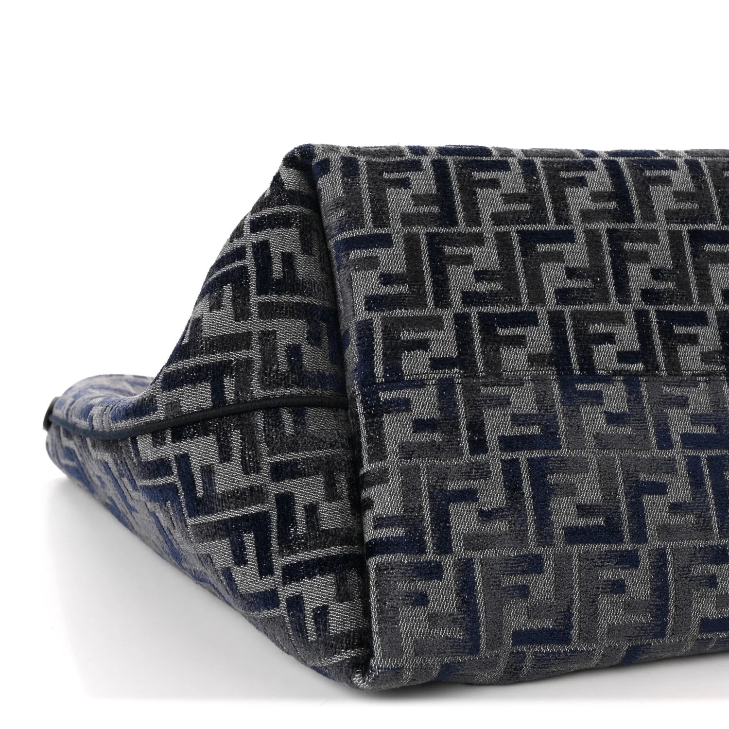 Chenille Vitello Santa Barbara FF Large Roll Reversible Shopping Tote Grigio Notte Flamingo - Image 8
