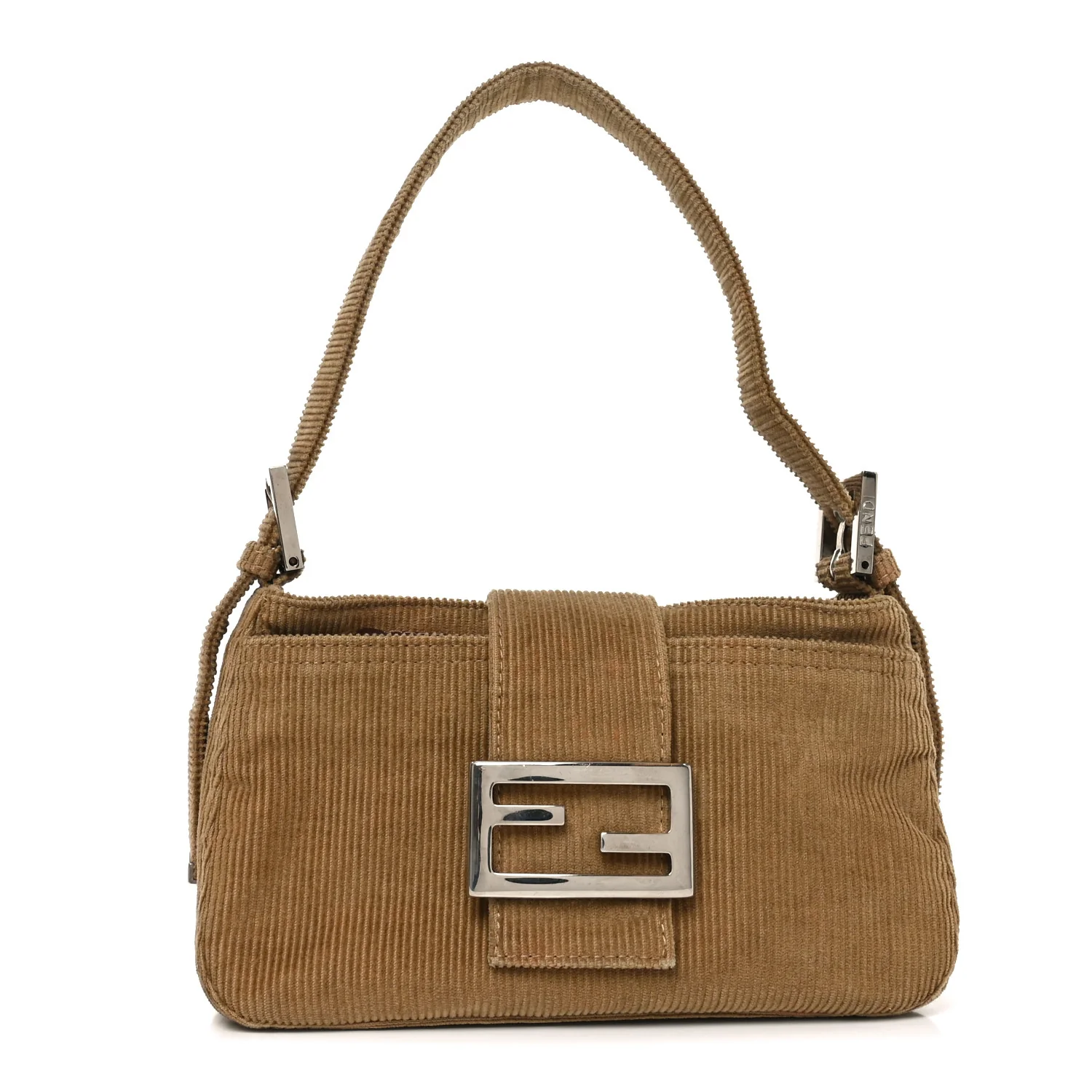 Corduroy Baguette Small Shoulder Bag Beige