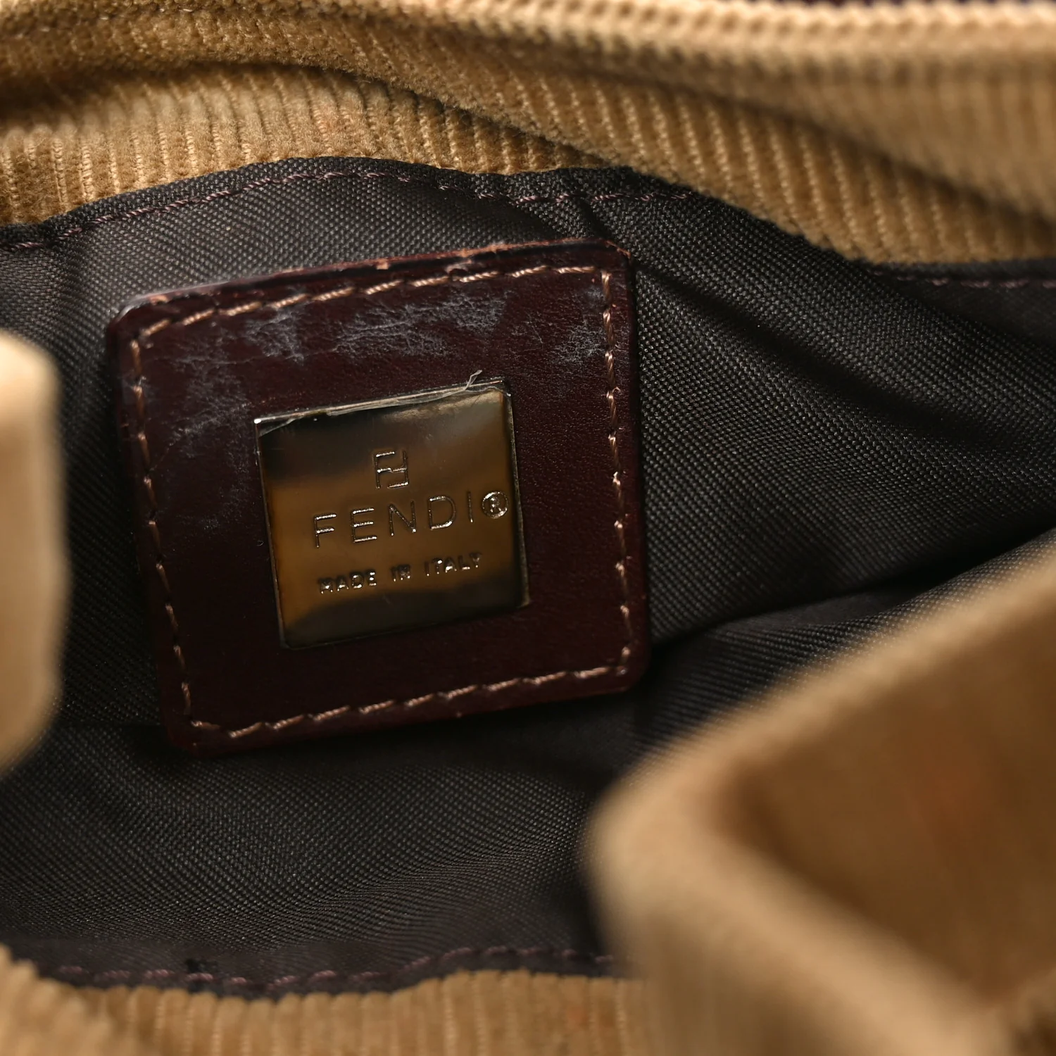 Corduroy Baguette Small Shoulder Bag Beige - Image 6