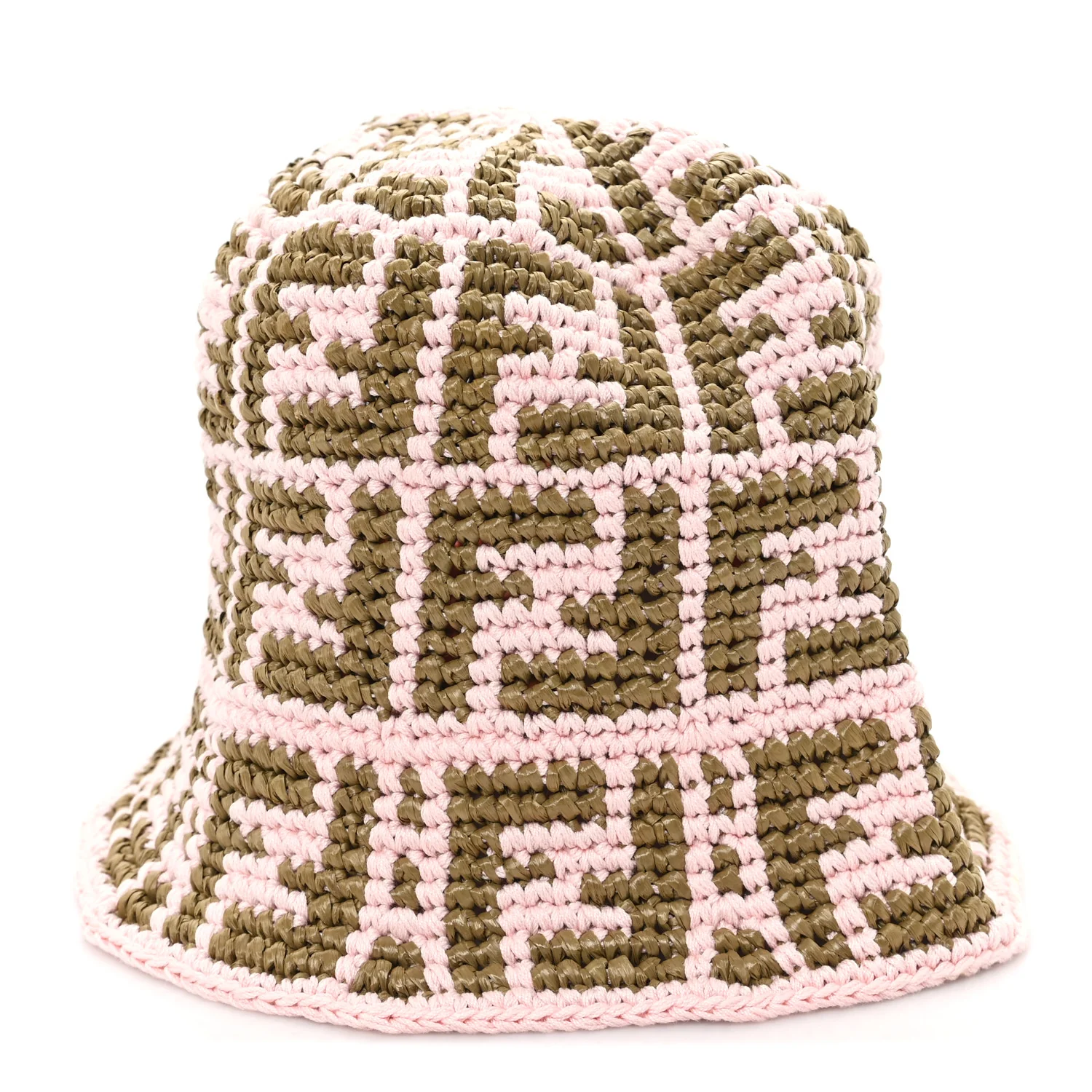 Cotton Rayon FF Woven Bucket Hat S/M Pink Khaki
