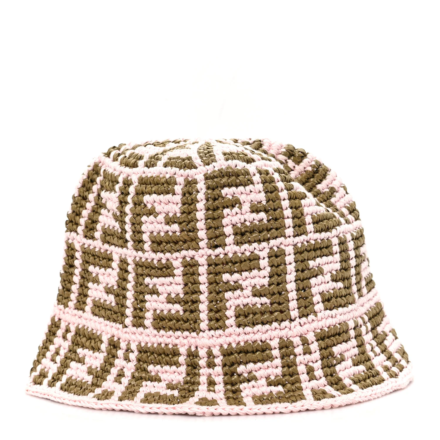 Cotton Rayon FF Woven Bucket Hat S/M Pink Khaki - Image 3