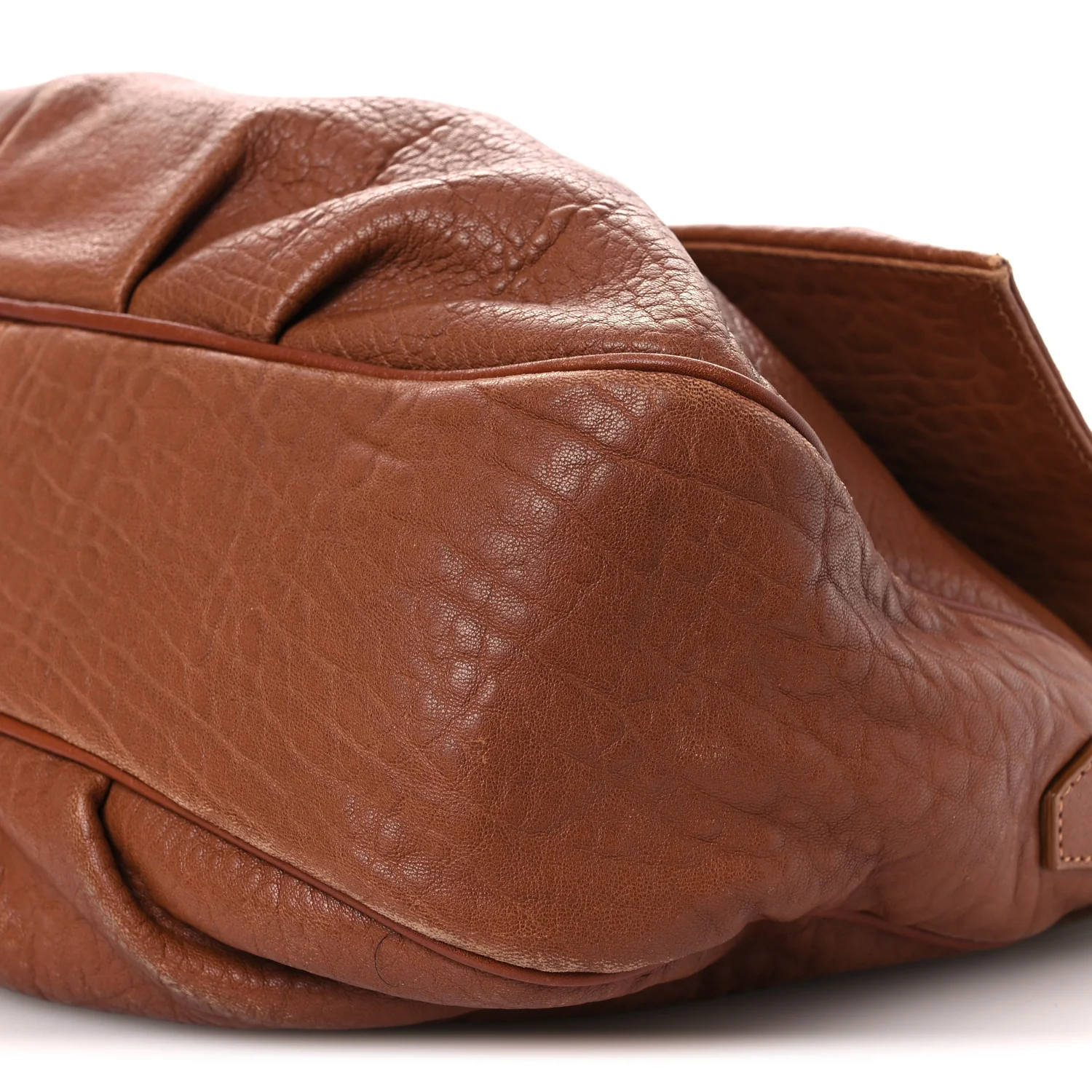 Crinkled Lambskin Mia Shoulder Flap Camel - Image 10