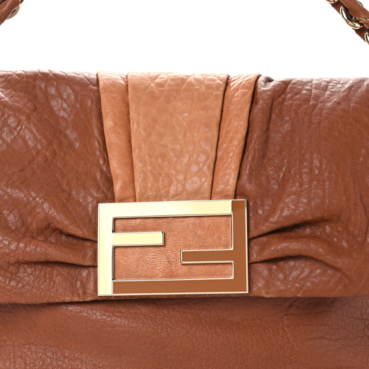 Crinkled Lambskin Mia Shoulder Flap Camel - Image 8