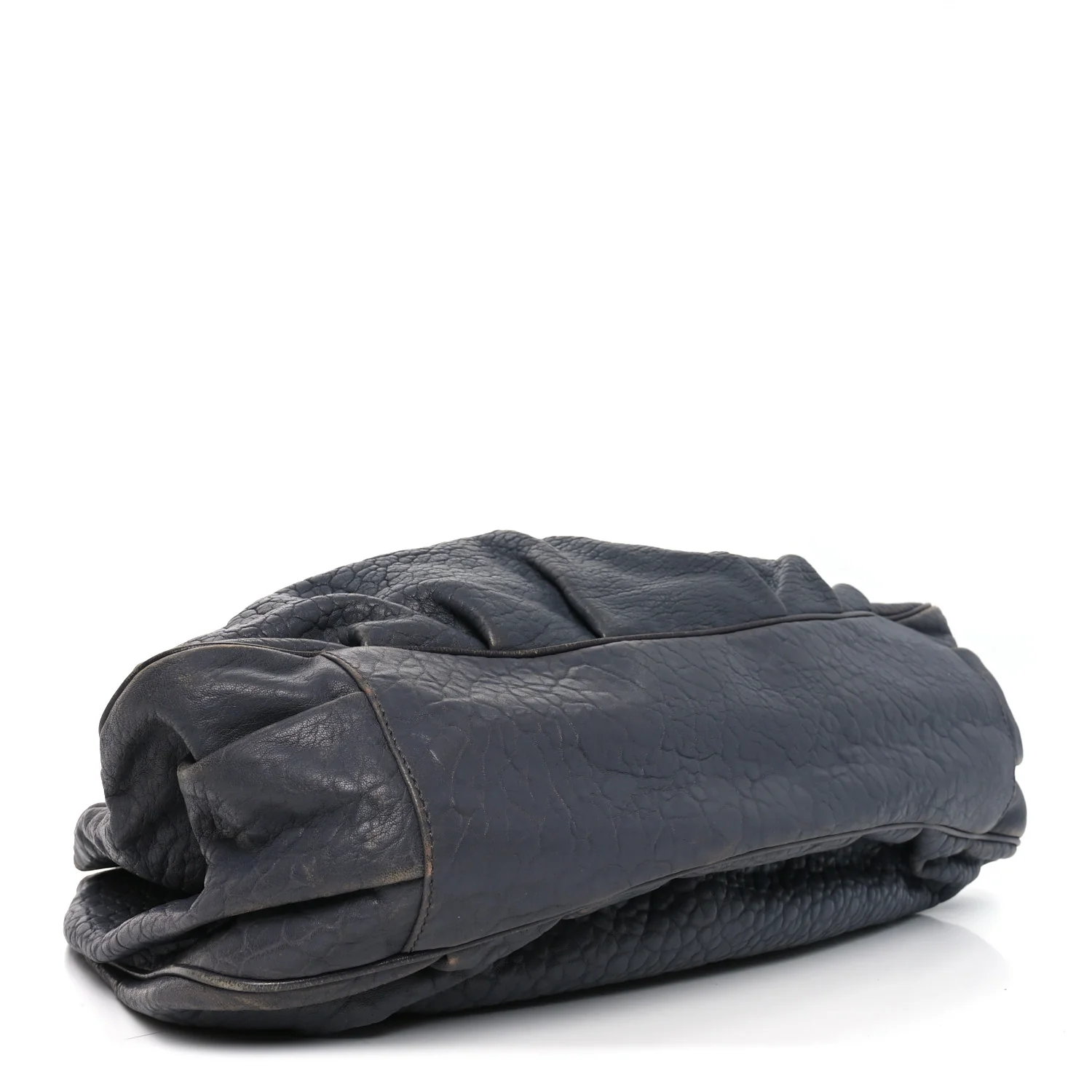 Crinkled Lambskin Mia Tote Blue - Image 4