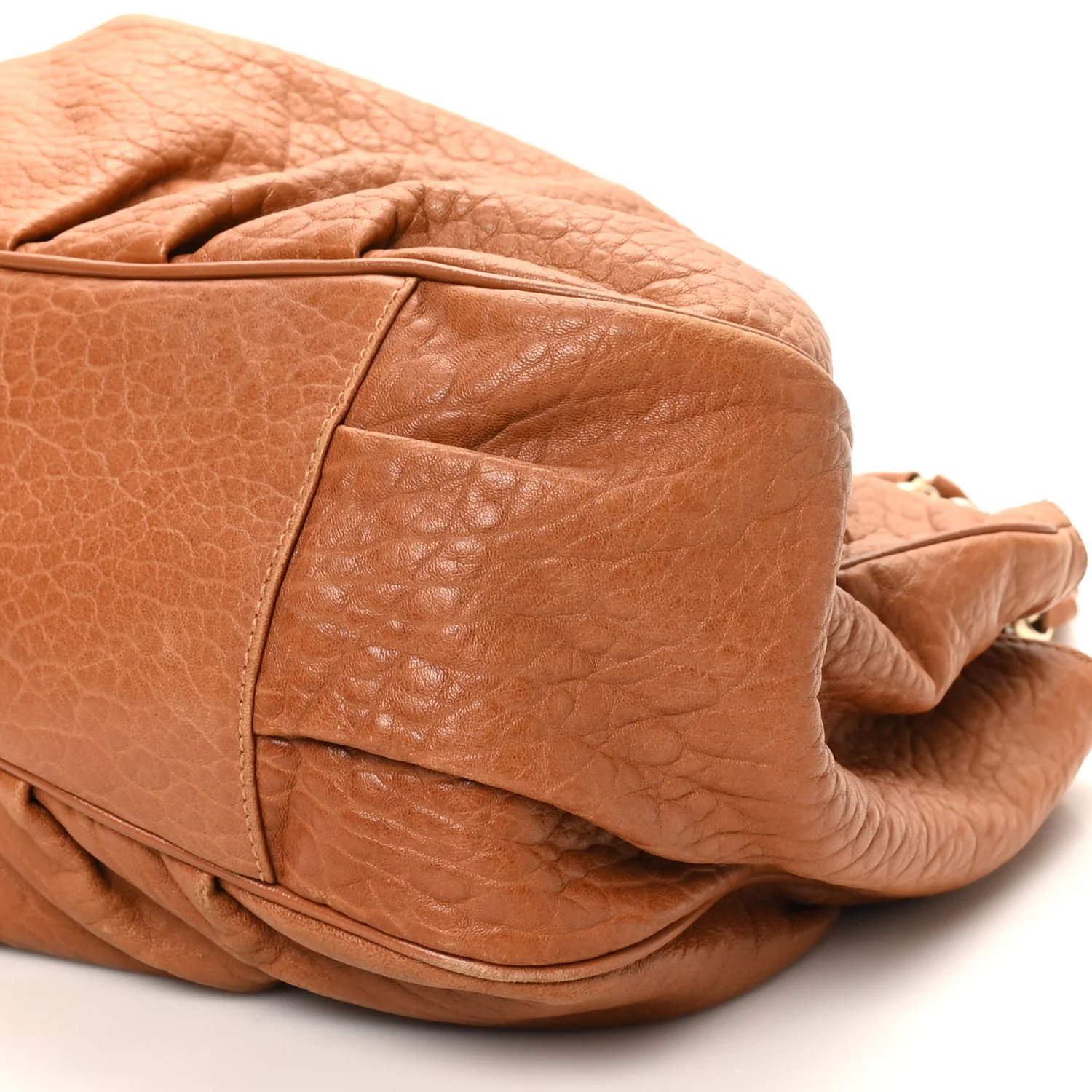 Crinkled Lambskin Mia Tote Camel - Image 11