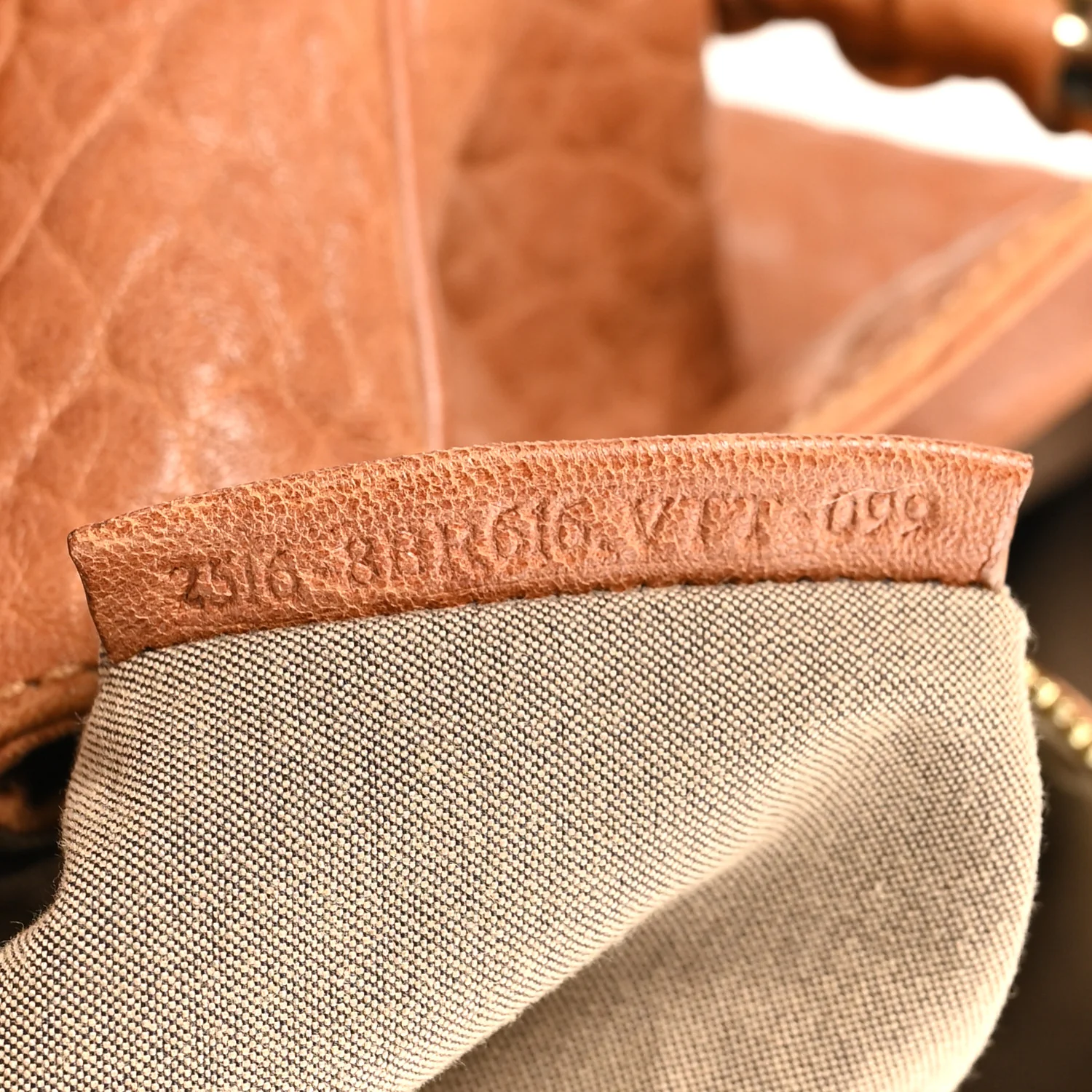 Crinkled Lambskin Mia Tote Camel - Image 7