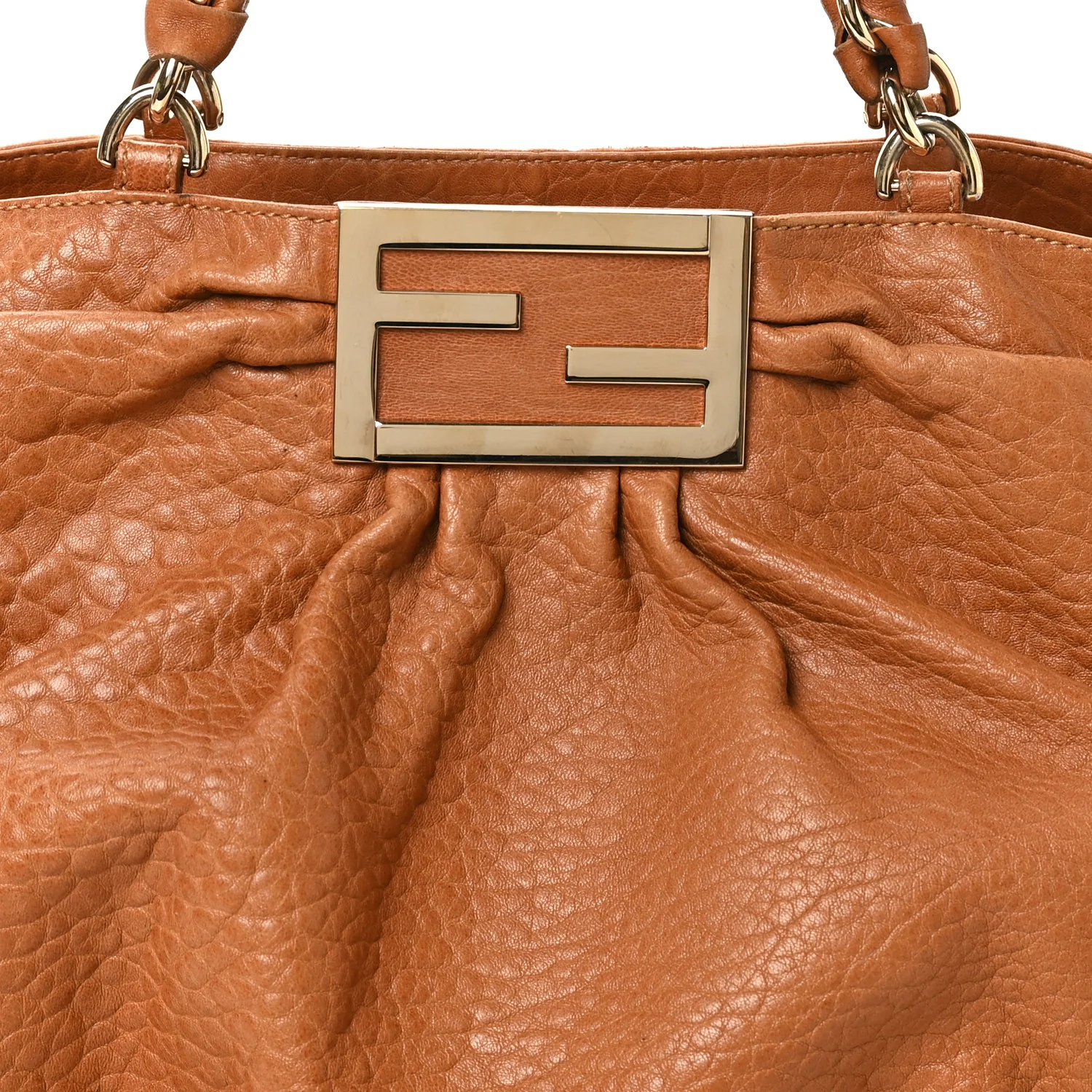Crinkled Lambskin Mia Tote Camel - Image 9