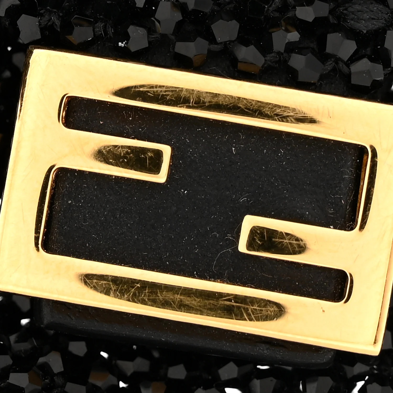 Crystal Vitello King Beaded Mini Pico Baguette Charm Black - Image 10
