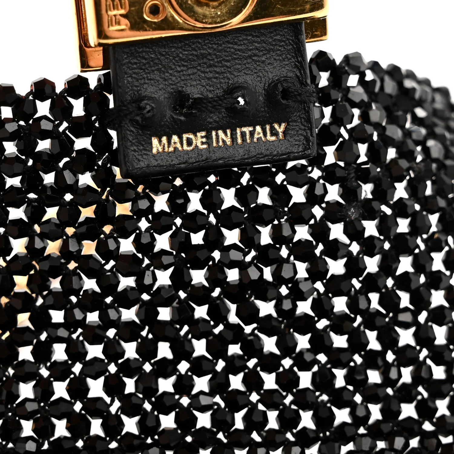 Crystal Vitello King Beaded Mini Pico Baguette Charm Black - Image 6