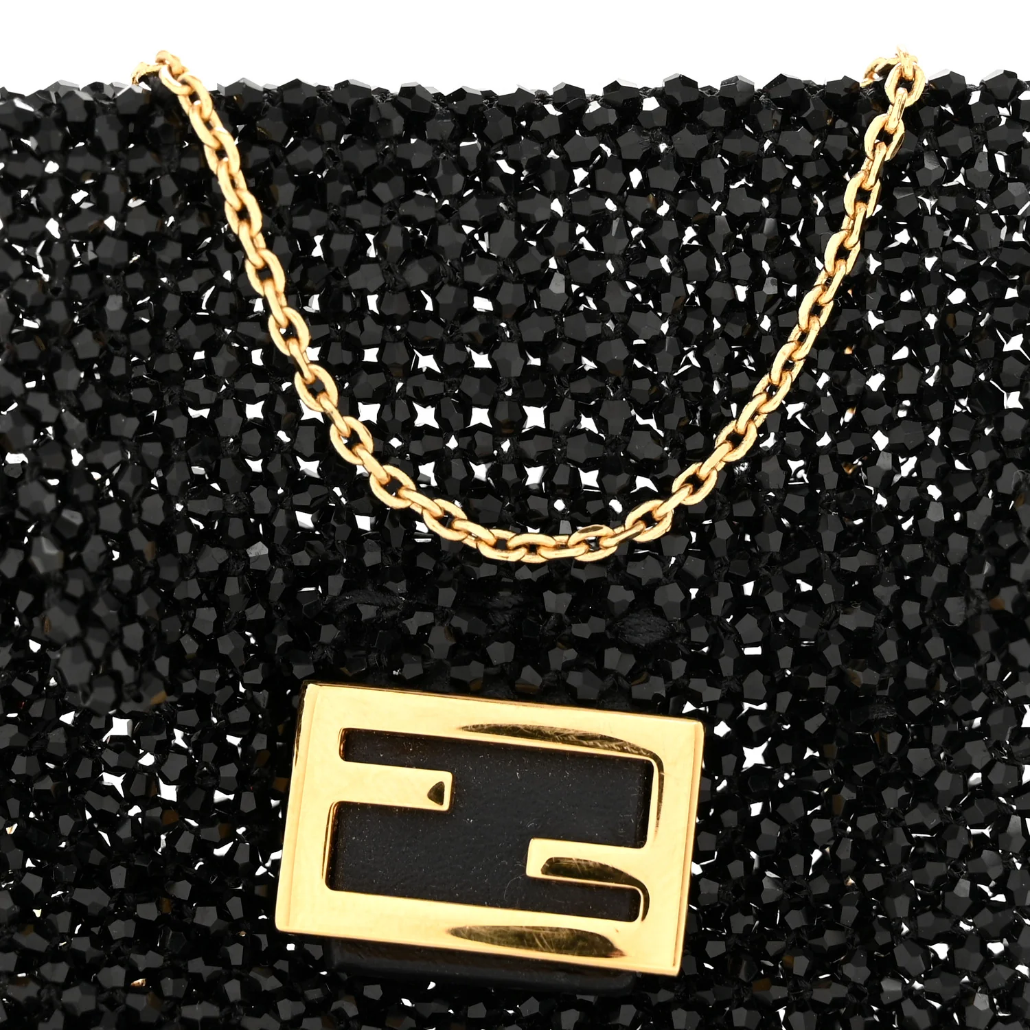 Crystal Vitello King Beaded Mini Pico Baguette Charm Black - Image 7