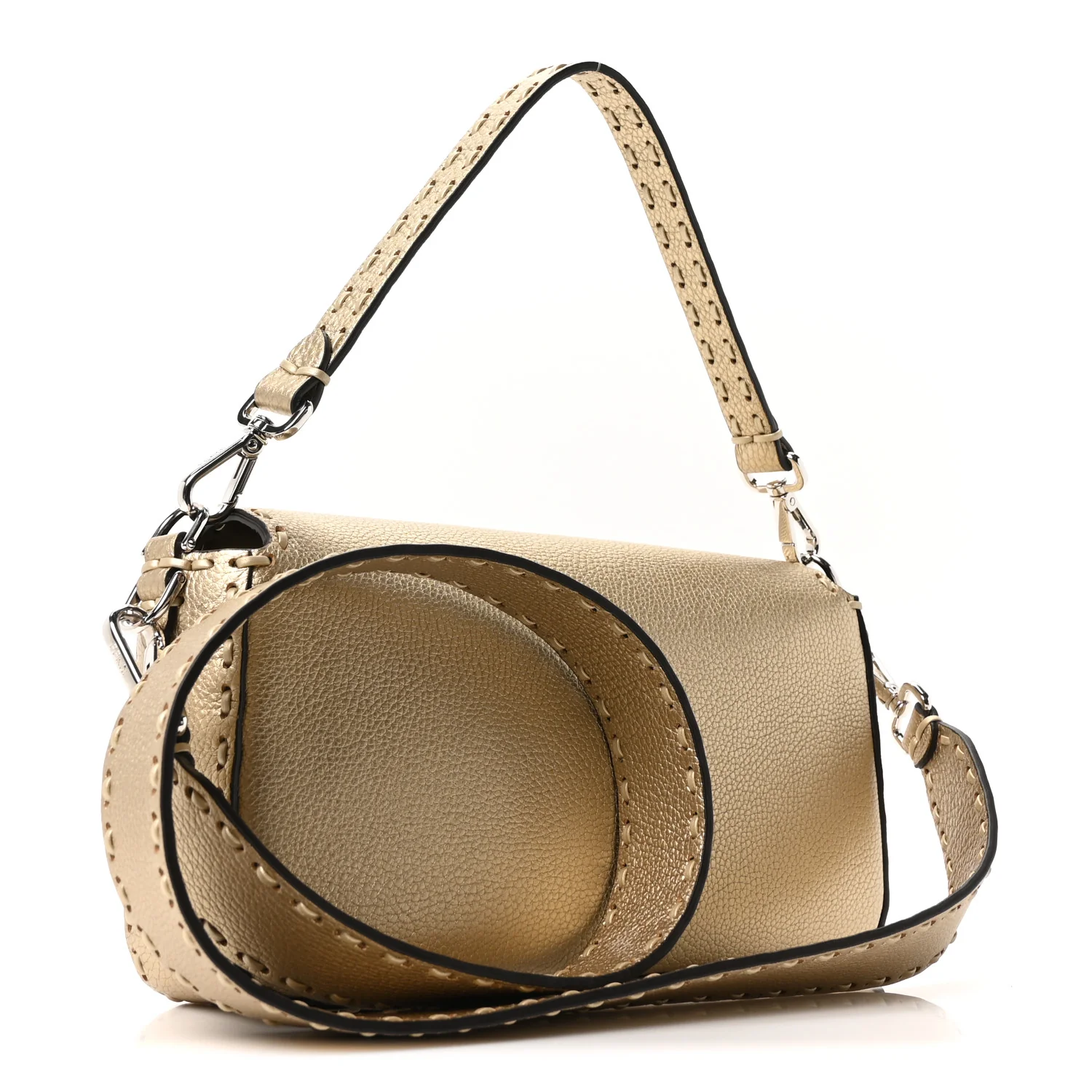 Cuoio Roma Sellerissima Nappa Sintetica Tape Stitch Baguette Platino - Image 3