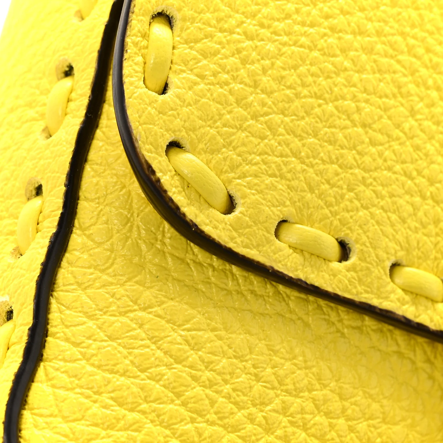 Cuoio Roma Sellerissima Nappa Sintetica Tape Stitch Mini Baguette Acid Yellow - Image 14