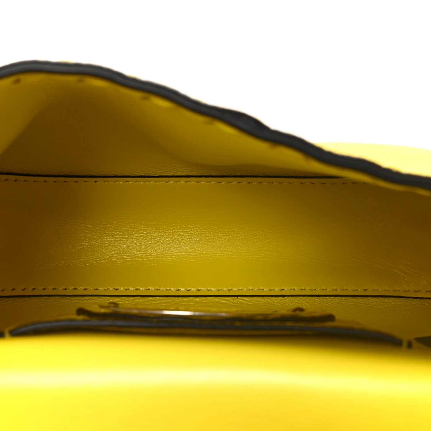 Cuoio Roma Sellerissima Nappa Sintetica Tape Stitch Mini Baguette Acid Yellow - Image 5