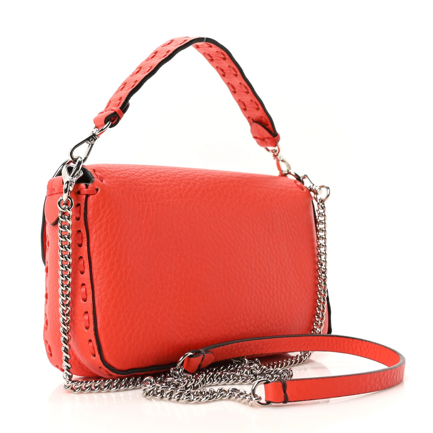 Cuoio Roma Sellerissima Nappa Sintetica Tape Stitch Mini Baguette Orange - Image 3