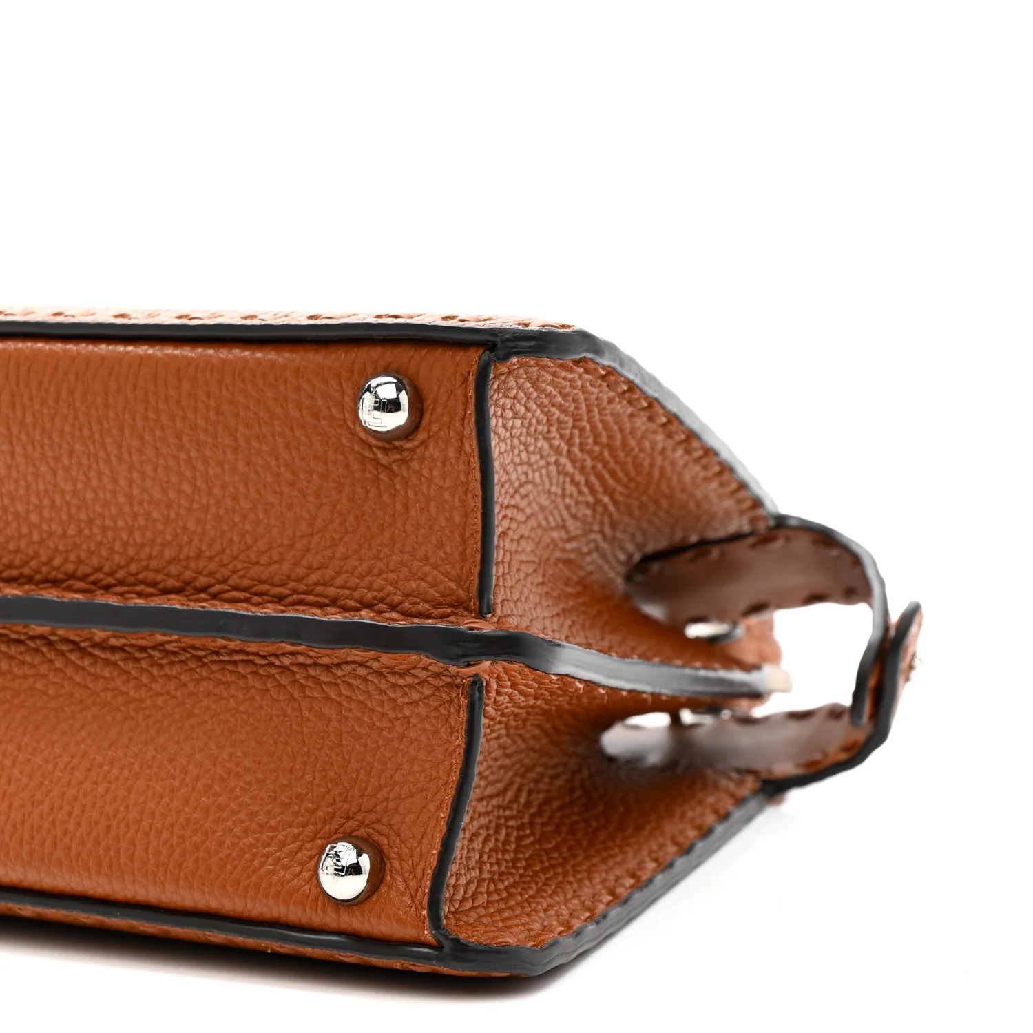 Cuoio Roma Sellerissima Nappa Sintetica Tape Stitch Small Peekaboo I SEE U Satchel Brandy - Image 10