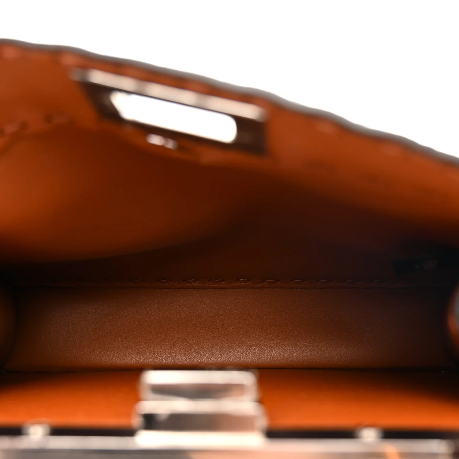 Cuoio Roma Sellerissima Nappa Sintetica Tape Stitch Small Peekaboo I SEE U Satchel Brandy - Image 6