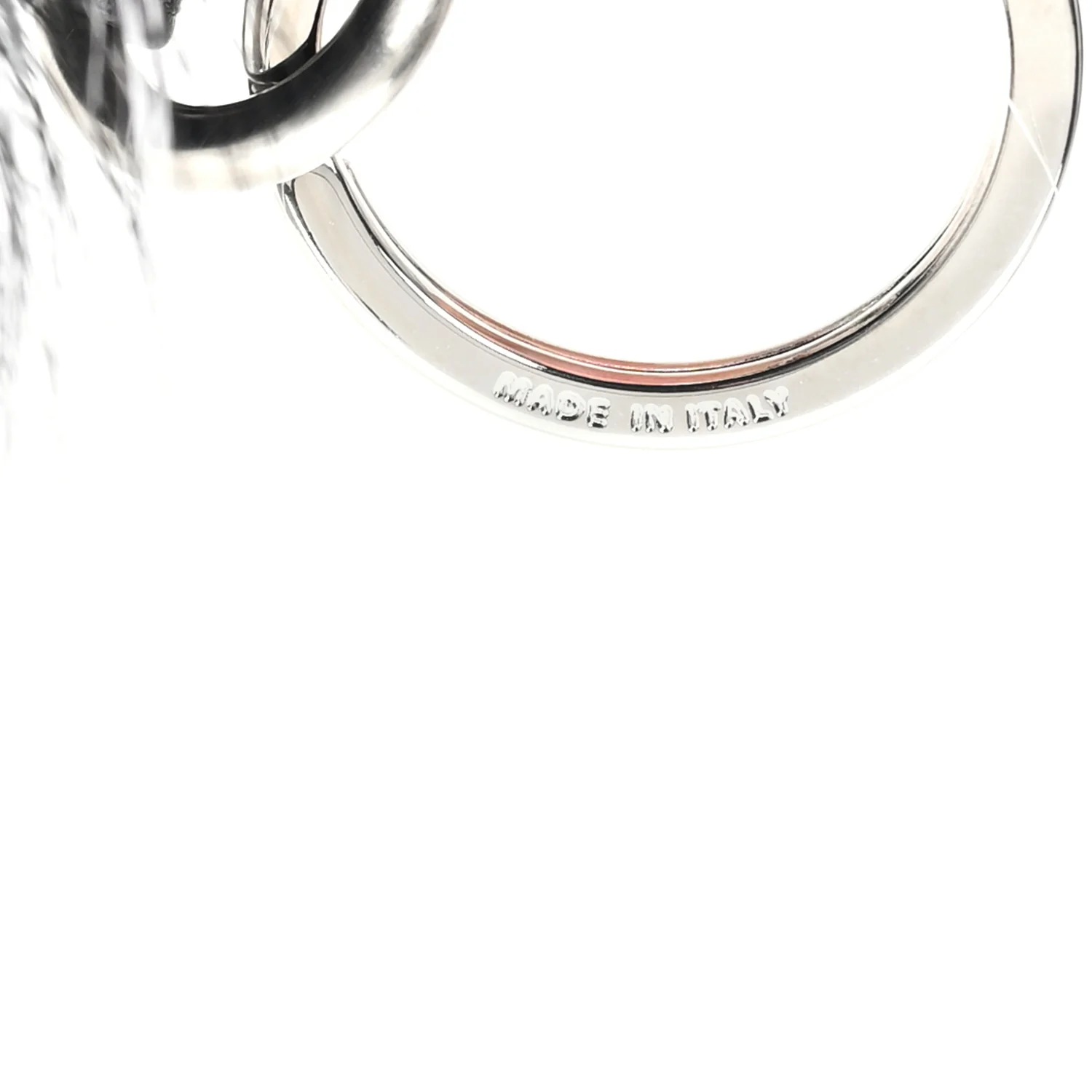 Cuoio Romano Goat Fox Fur Metal Stitch Triangle Monster Eyes Cube Bag Charm Black White - Image 4