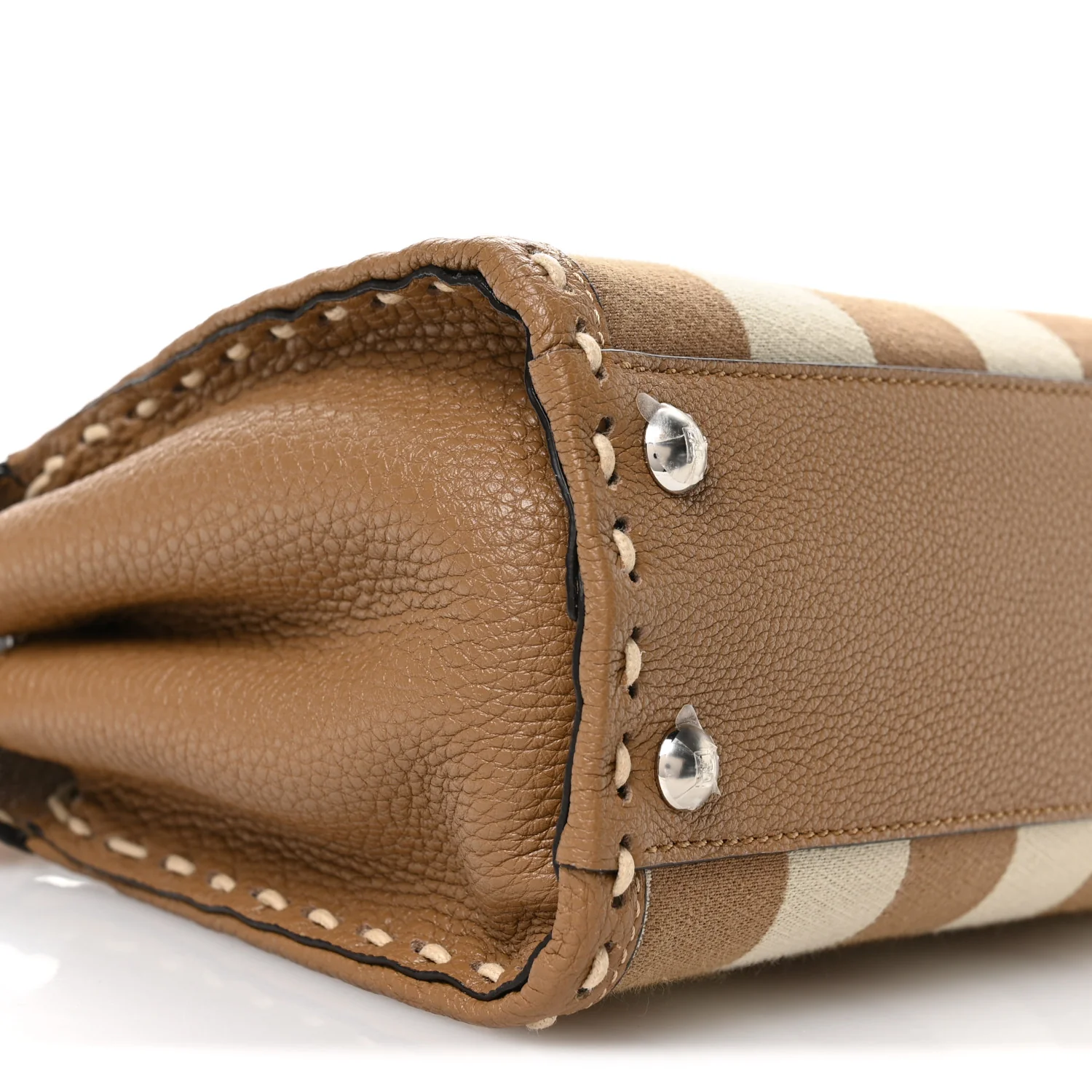 Cuoio Romano Pequin Selleria Mini Peekaboo Iconic Satchel Beige Sand - Image 8