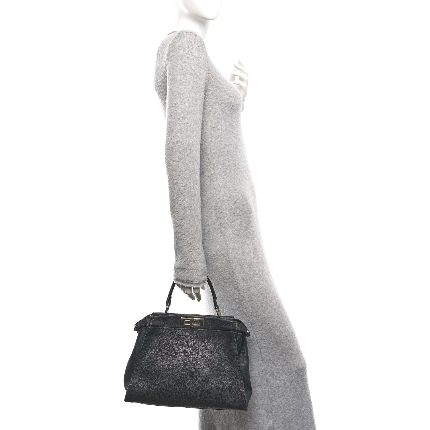 Cuoio Romano Selleria Bi-Color Medium Peekaboo Iconic Satchel Black Mou - Image 2