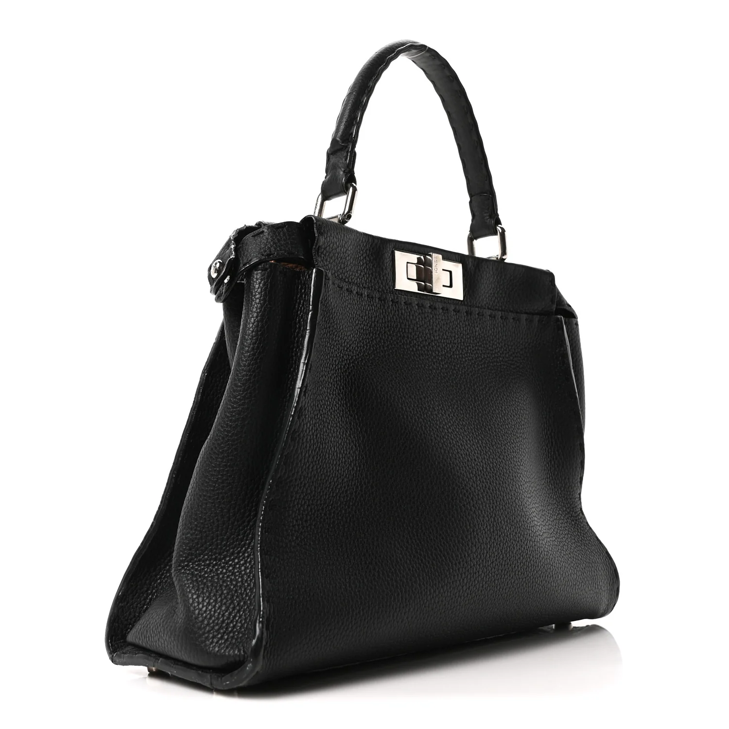 Cuoio Romano Selleria Bi-Color Medium Peekaboo Iconic Satchel Black Mou - Image 3